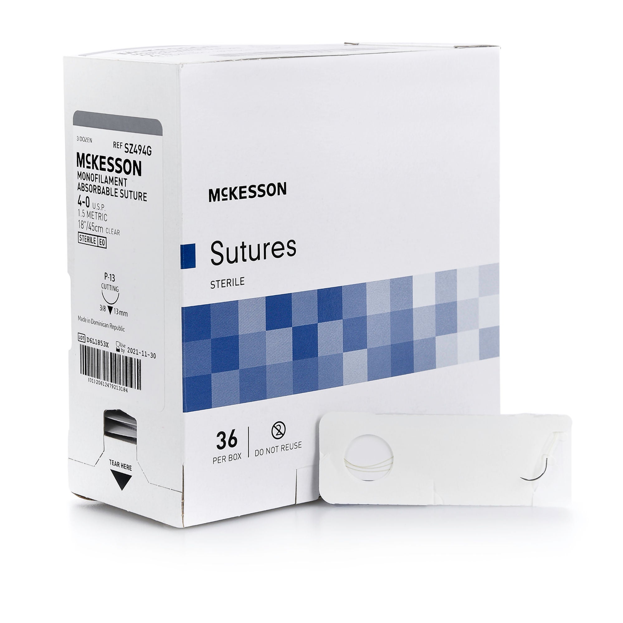 McKesson Brand - SZ494G McKesson Suture with P-13 Needle