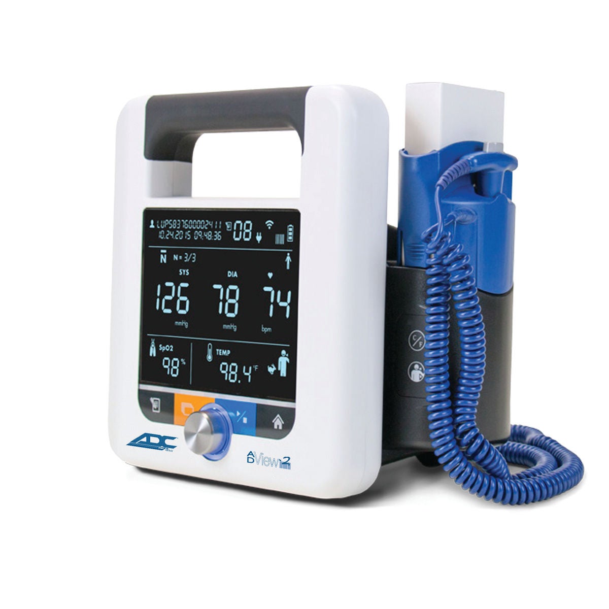 American Diagnostic Corp - 9005BPTO Vital Signs Monitor Adview™ Spot Check NIBP / Temperature AC Power / Battery Operated