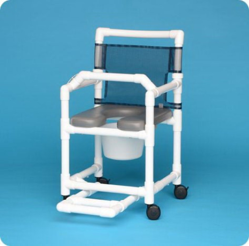 IPU - VL OF17 P FRLB B Commode / Shower Chair ipu® Fixed Arms PVC Frame Mesh Backrest 20-1/2 Inch Seat Width 300 lbs. Weight Capacity