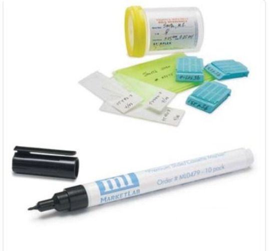 Market Lab Inc - 0479 Permanent Marker Moist Mark Plus™ Black Ink Cap