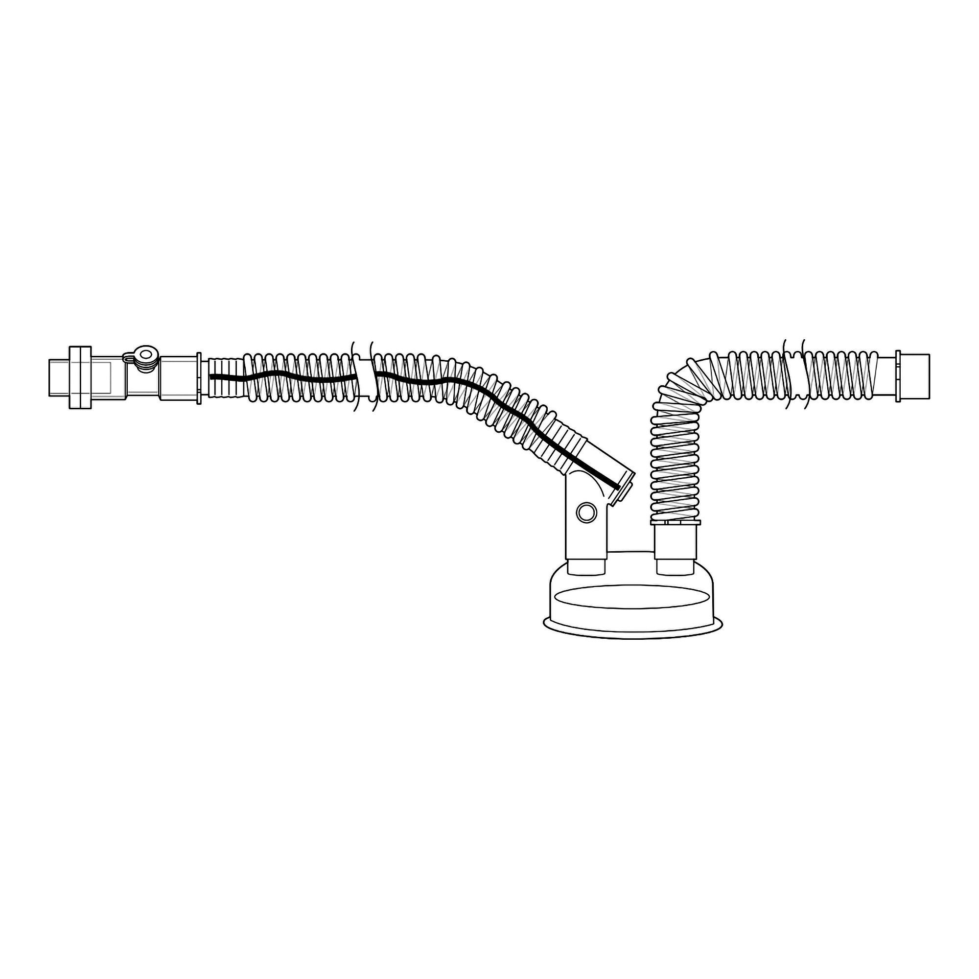 Respironics - 1073227 Ventilator Circuit Respironics® Corrugated Tube Adult Without Breathing Bag Single Patient Use Passive Circuit