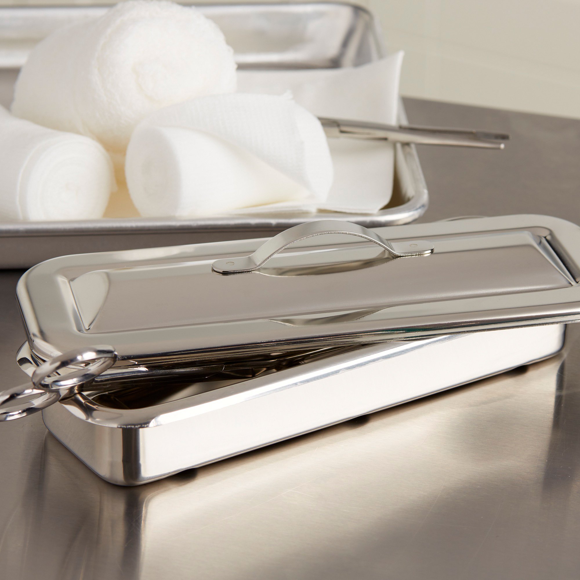 McKesson Brand 63-4254 - McKesson Instrument Tray, Strap Handle, 8.5 Inches - 1/Each, 6/Box