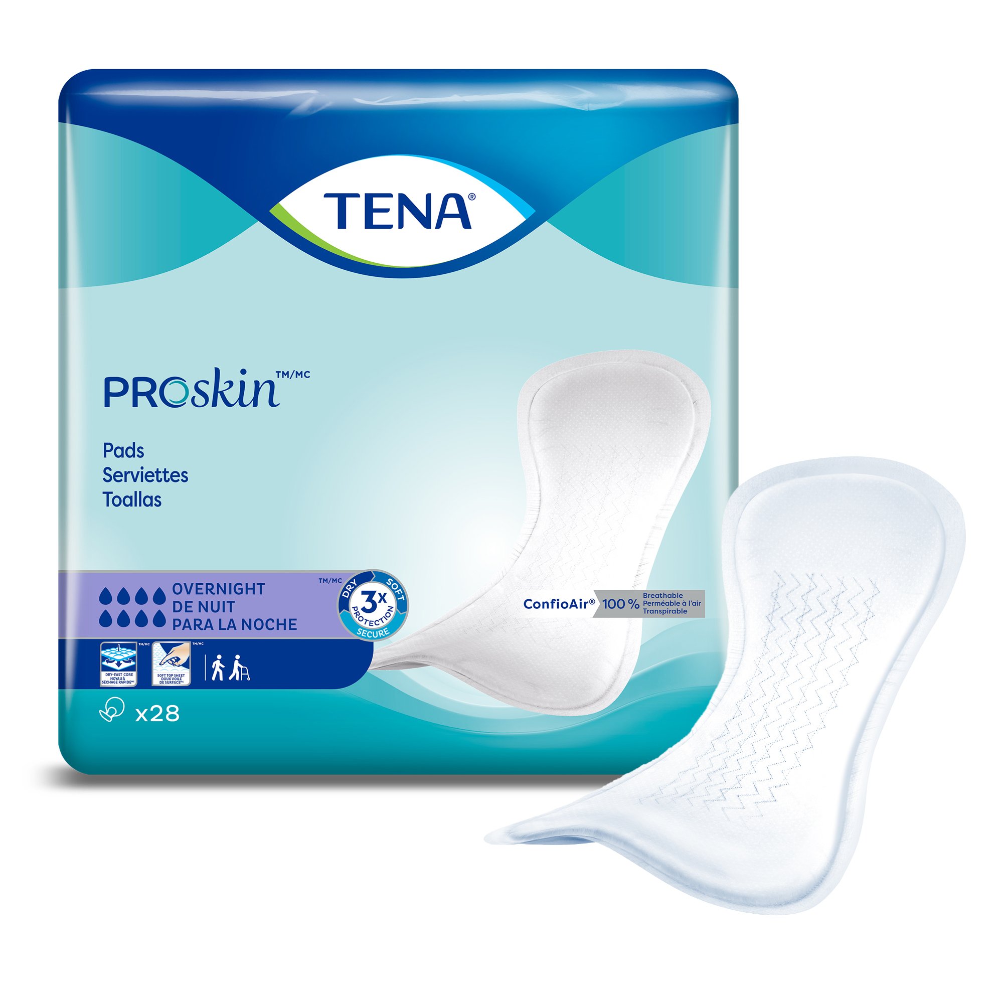 Essity HMS North America Inc - 47809 Tena® ProSkin™ Overnight Incontinence Pads