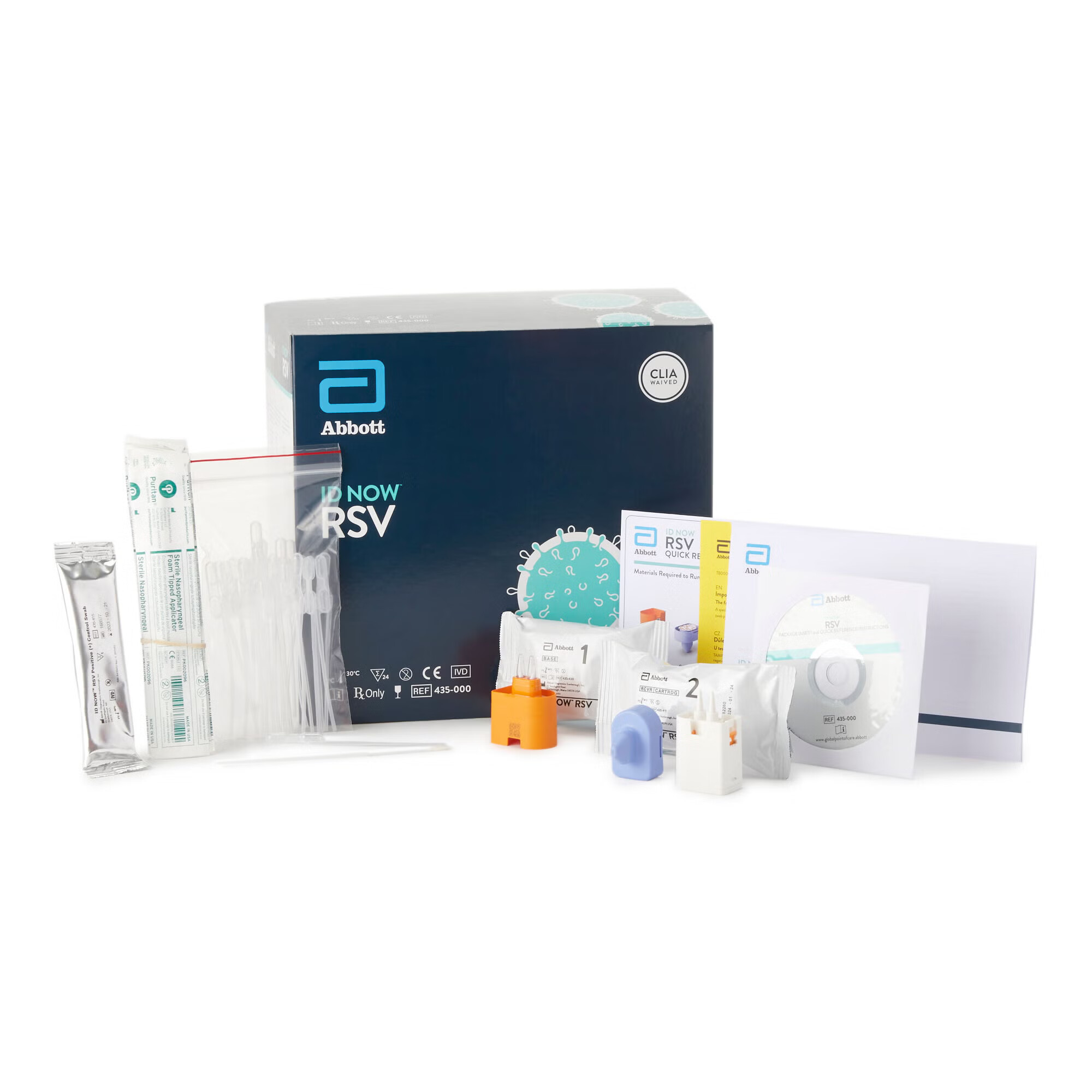 Abbott Rapid Dx North America LLC - 435000 Respiratory Test Kit ID NOW™ Respiratory Syncytial Virus Test (RSV) 24 Tests CLIA Waived