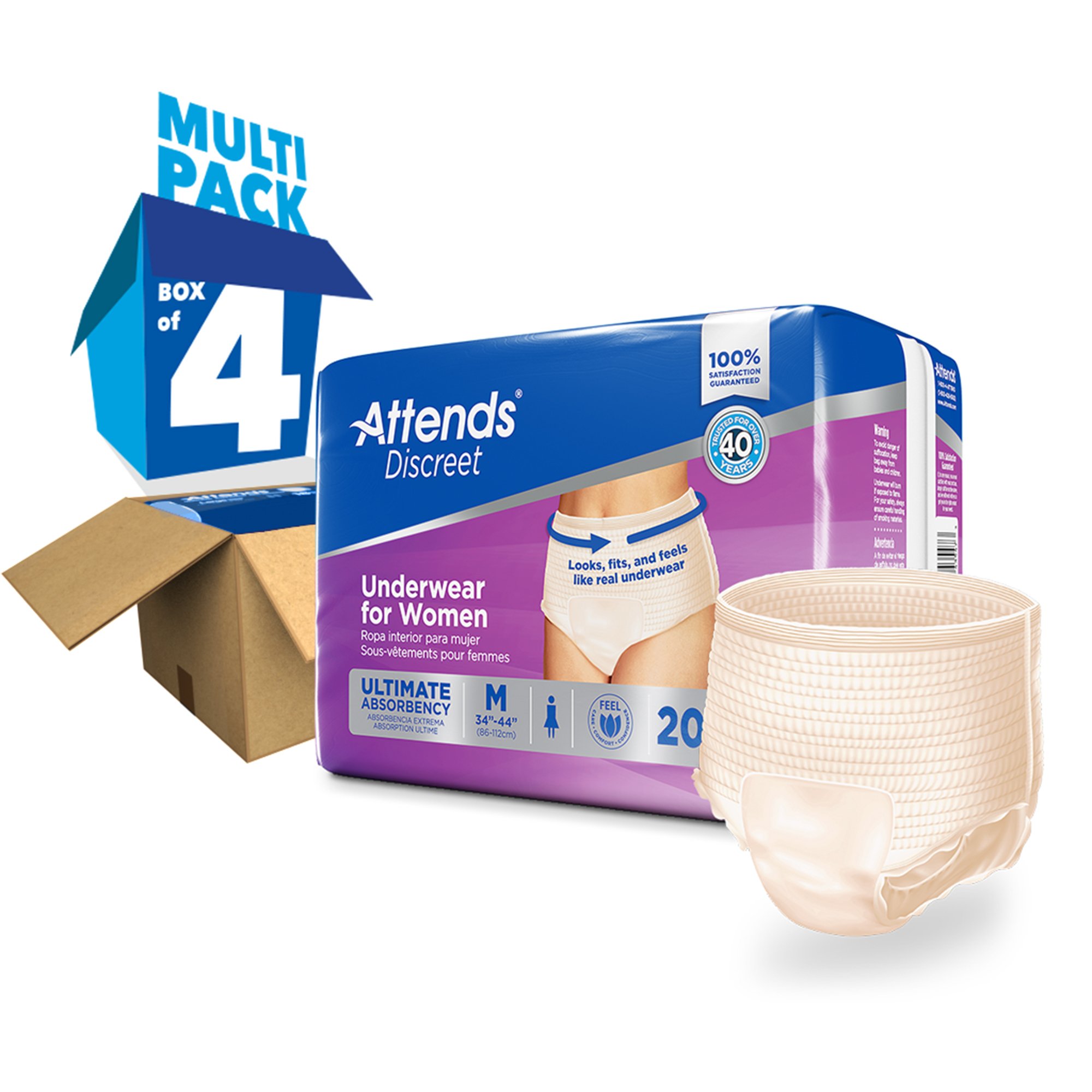 Attends Healthcare Products ADUF20 - Attends® Discreet Women's Underwear, Level 5, Medium - 20/Bag, 80/Case