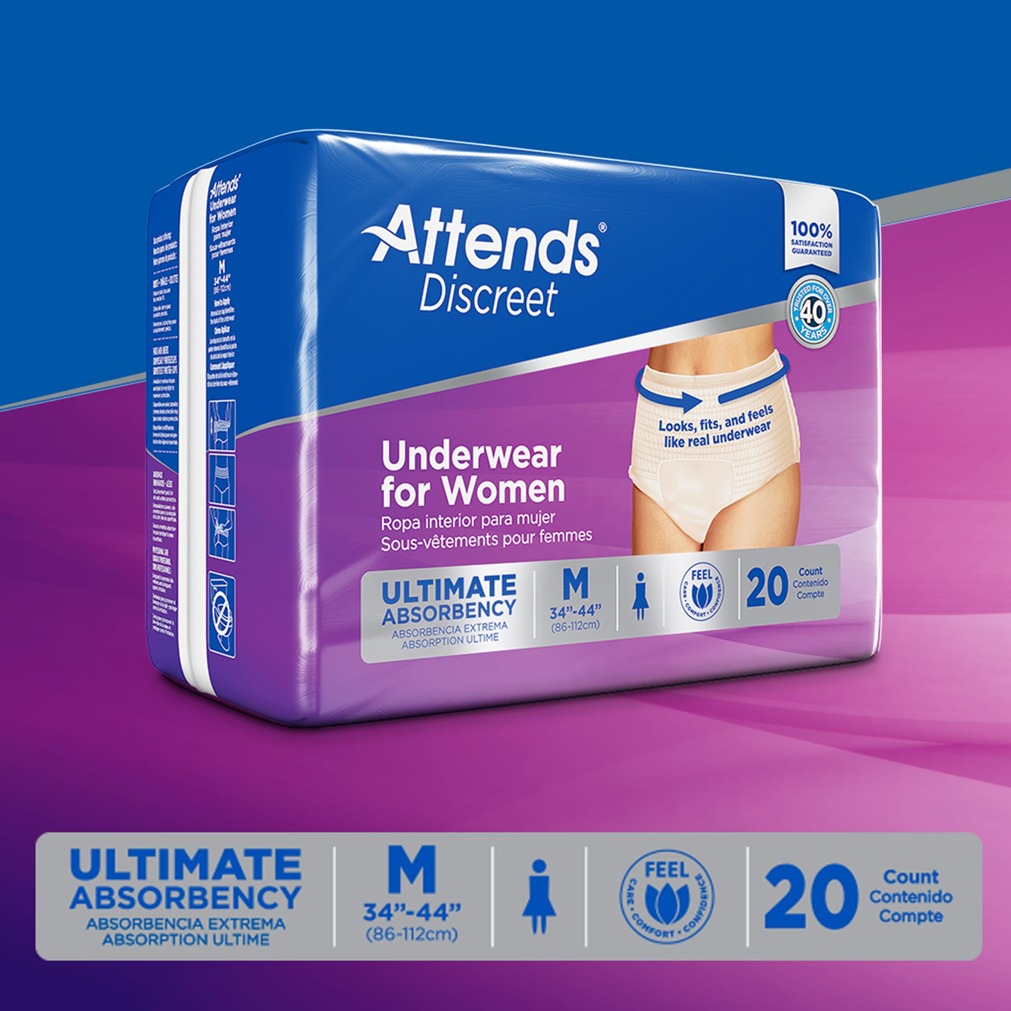 Attends Healthcare Products ADUF20 - Attends® Discreet Women's Underwear, Level 5, Medium - 20/Bag, 80/Case