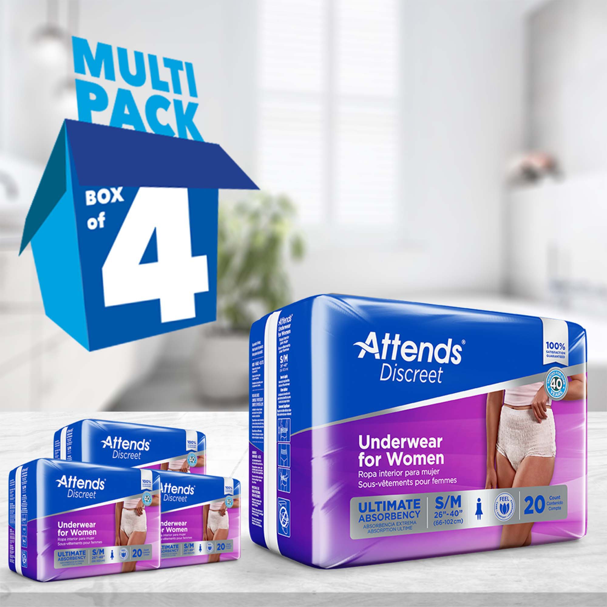 Attends Healthcare Products ADUF20 - Attends® Discreet Women's Underwear, Level 5, Medium - 20/Bag, 80/Case