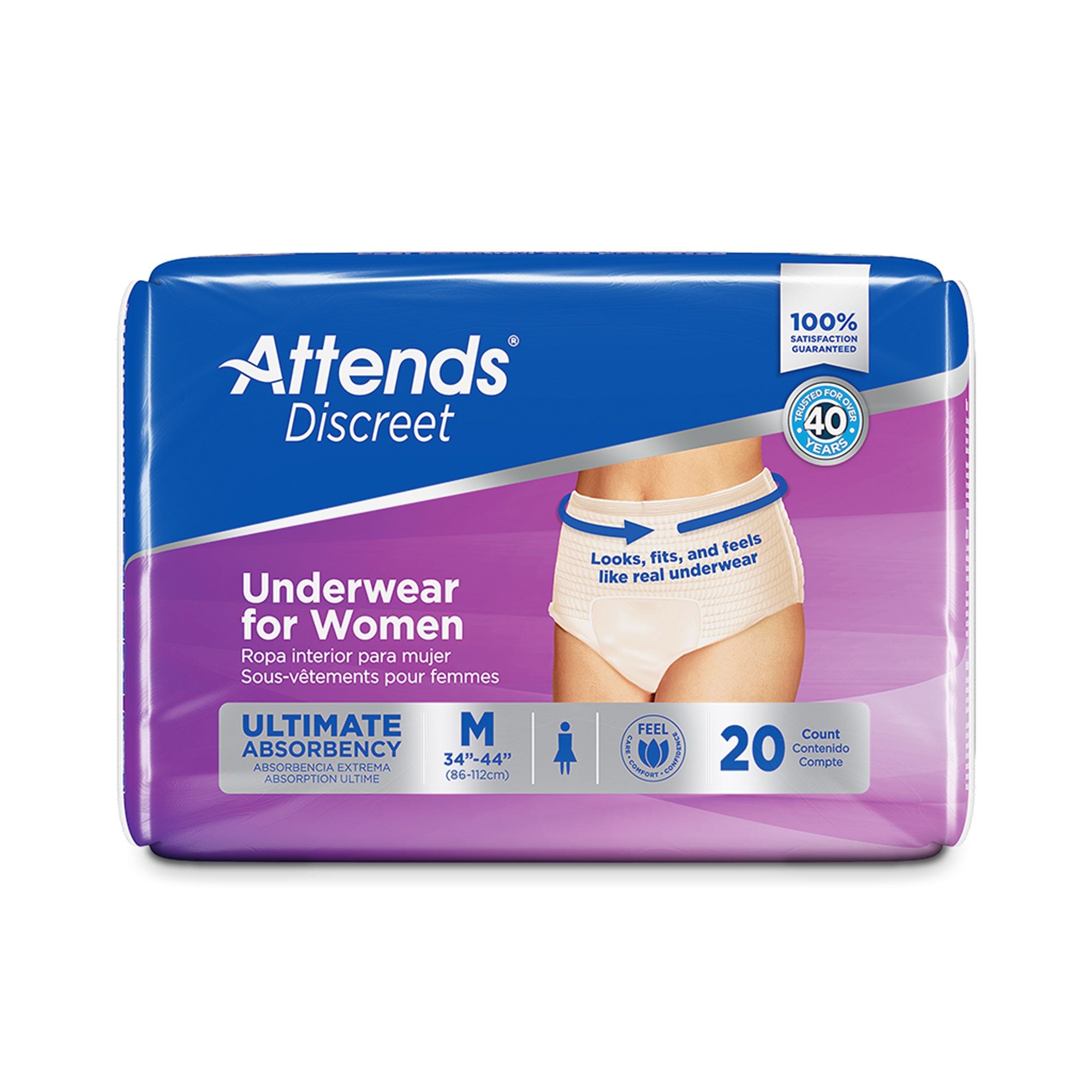 Attends Healthcare Products ADUF20 - Attends® Discreet Women's Underwear, Level 5, Medium - 20/Bag, 80/Case
