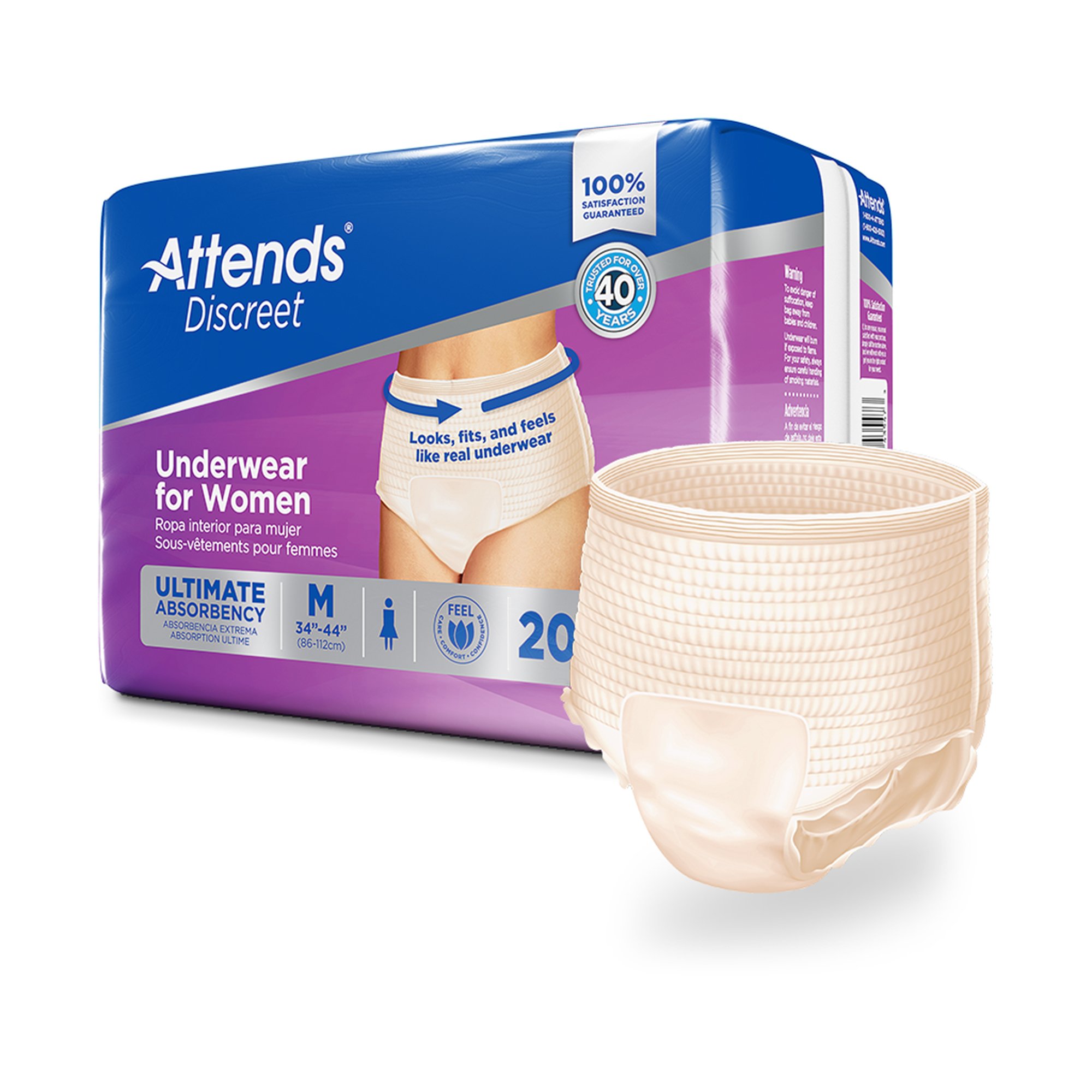 Attends Healthcare Products ADUF20 - Attends® Discreet Women's Underwear, Level 5, Medium - 20/Bag, 80/Case