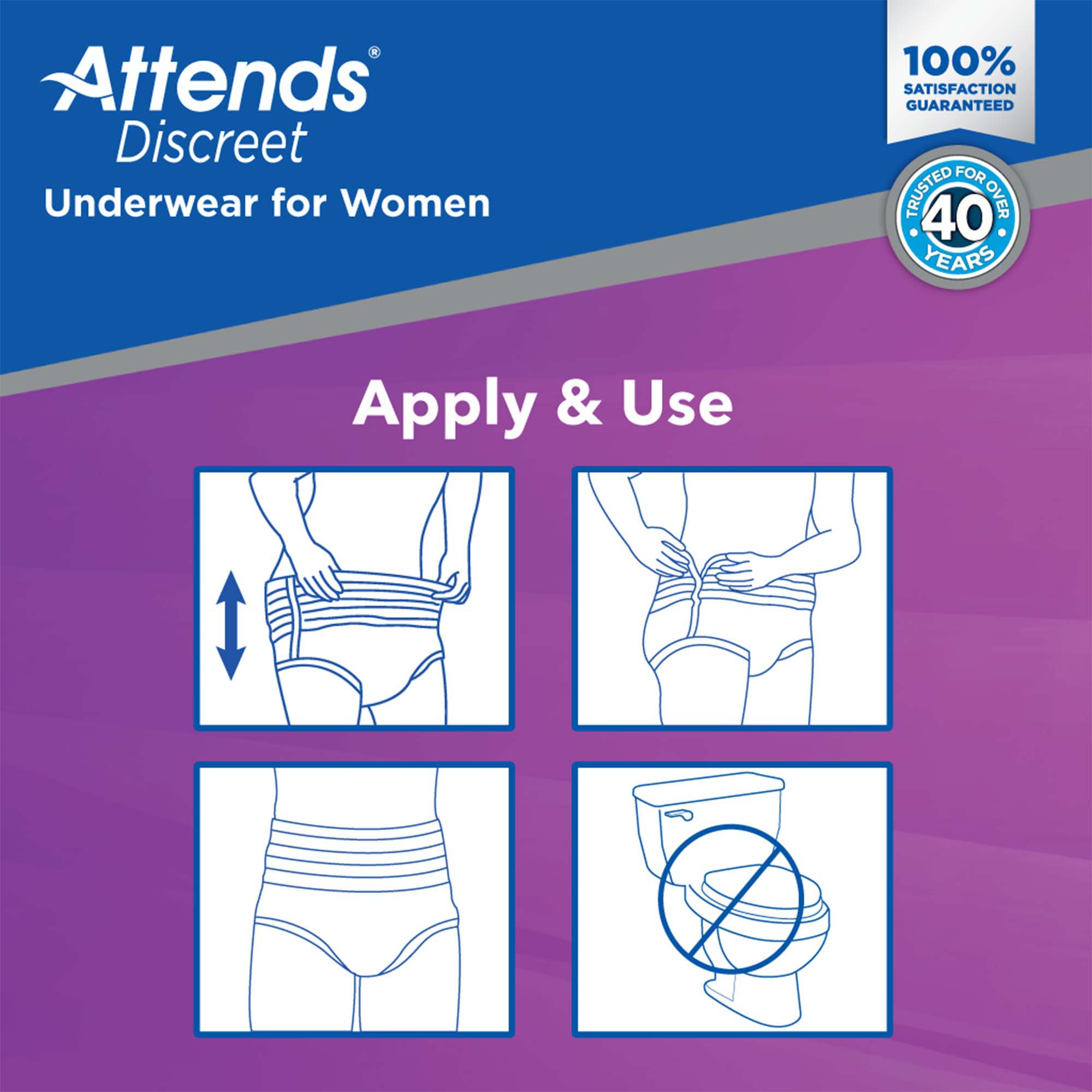 Attends Healthcare Products ADUF20 - Attends® Discreet Women's Underwear, Level 5, Medium - 20/Bag, 80/Case