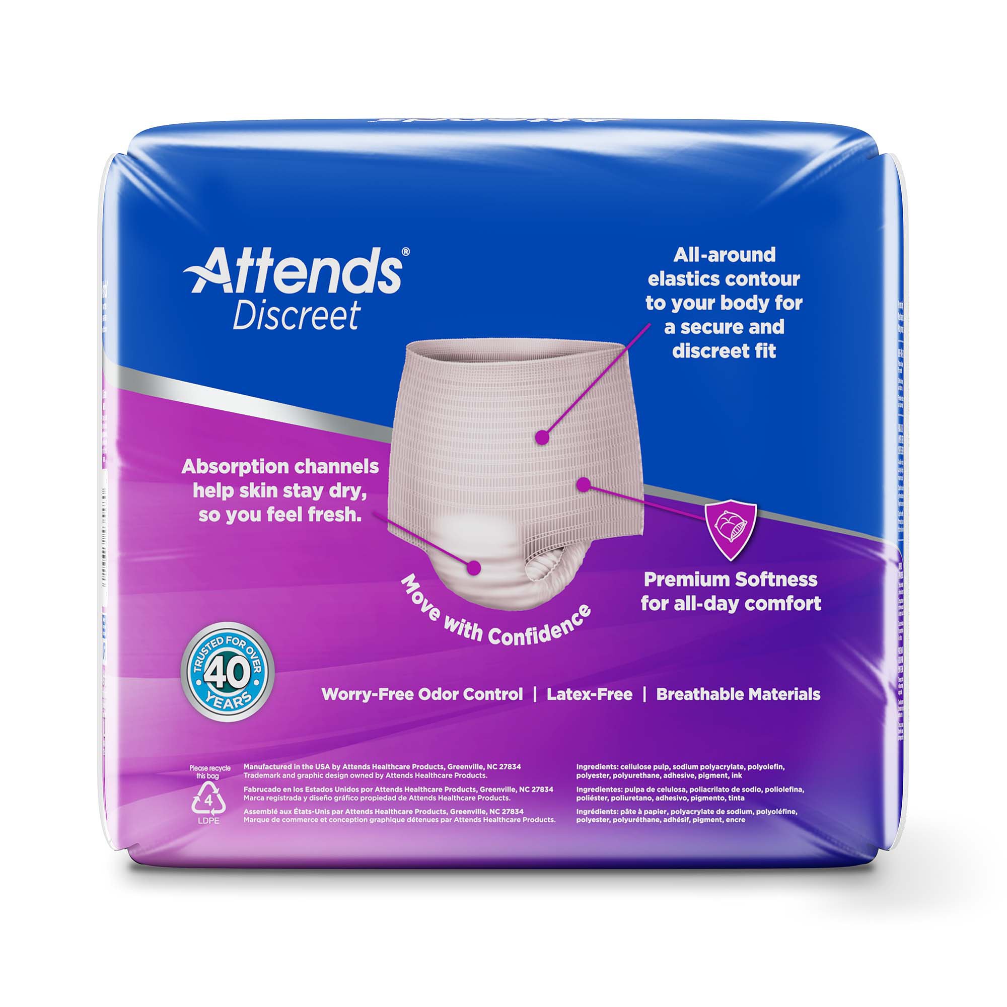 Attends Healthcare Products - ADUF40 Attends® Discreet Women's Underwear