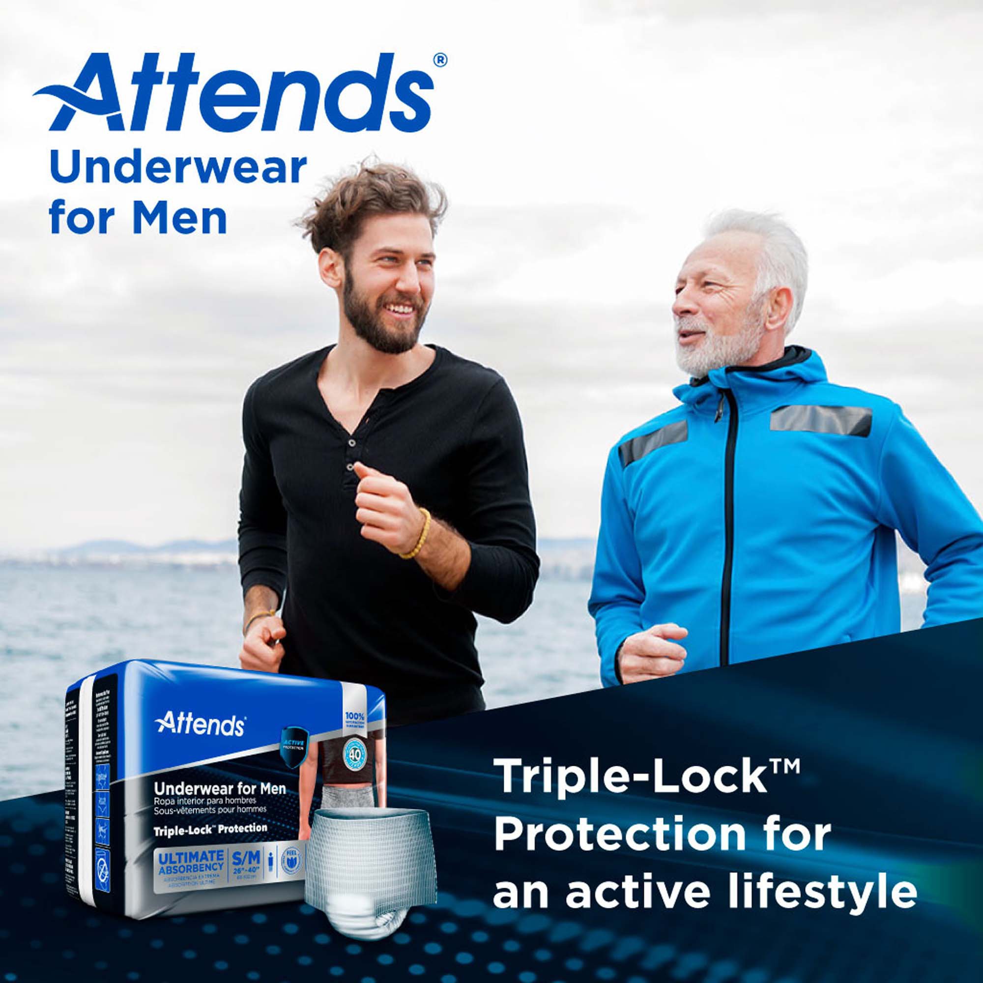 Attends Healthcare Products ADUM15 - Attends® Discreet Men's Underwear, Level 5, Small / Medium - 20/Bag, 80/Case
