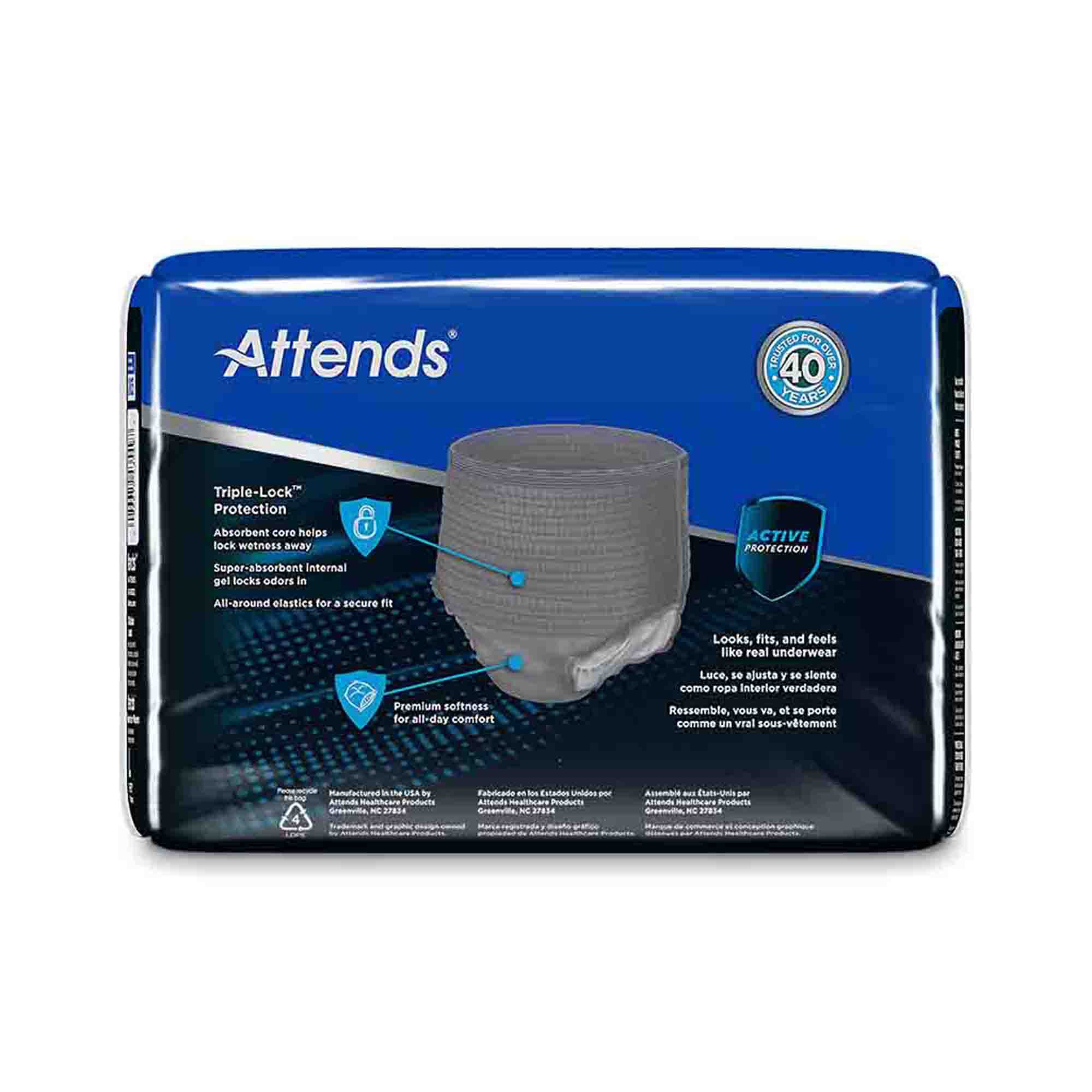 Attends Healthcare Products ADUM35 - Attends® Discreet Men's Underwear, Level 5, Large - 18/Bag, 72/Case