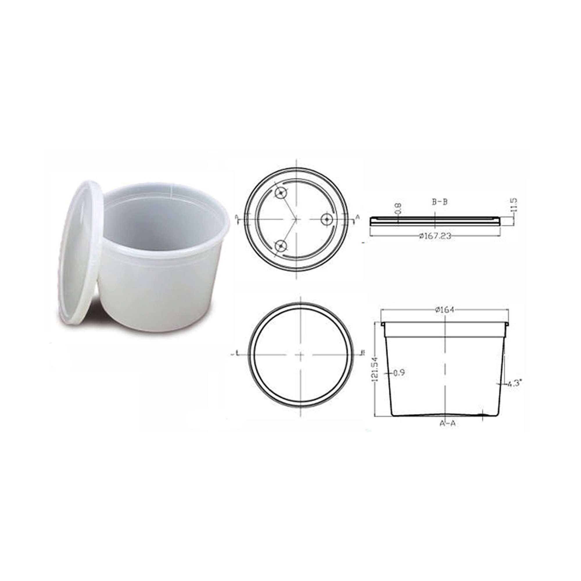OakRidge Products 0464-1100 - OakRidge Lab Storage Container, 1,892 mL - 50/Case