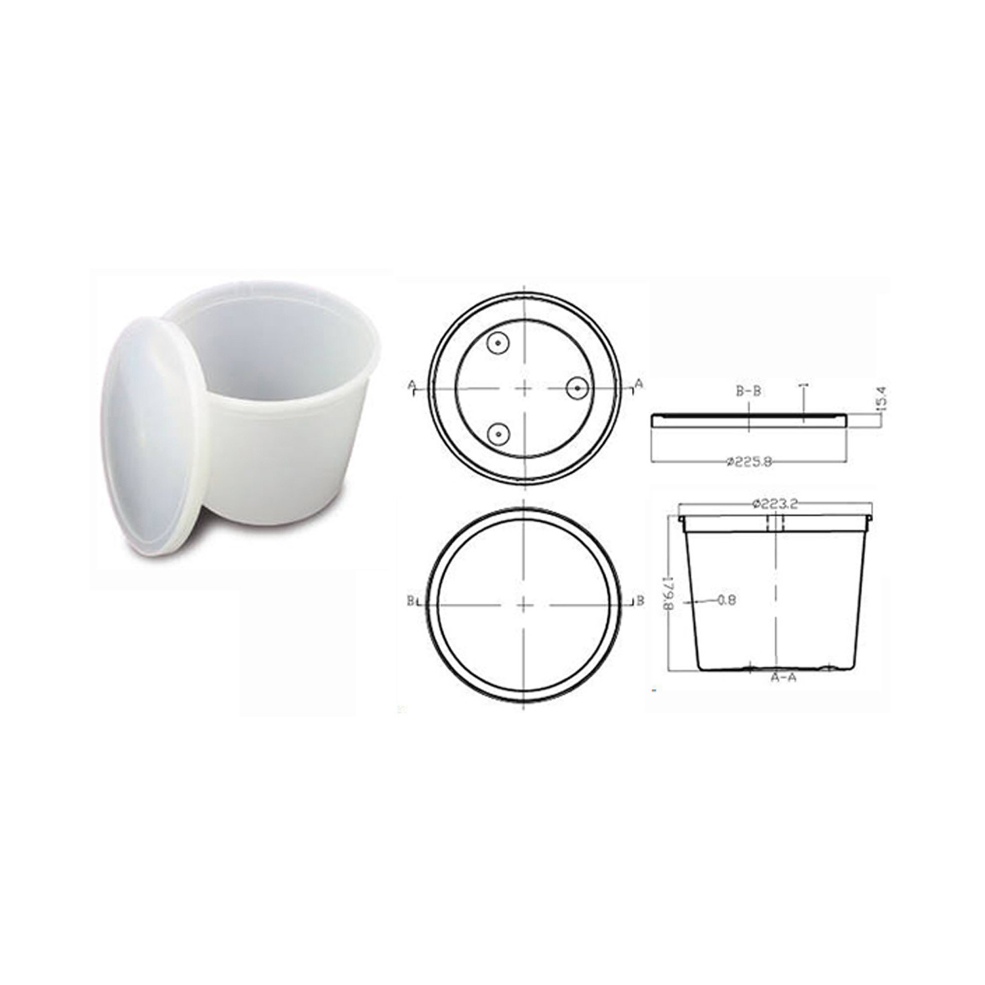 OakRidge Products 0495-1100 - OakRidge Lab Storage Container, 5,145 mL - 25/Case