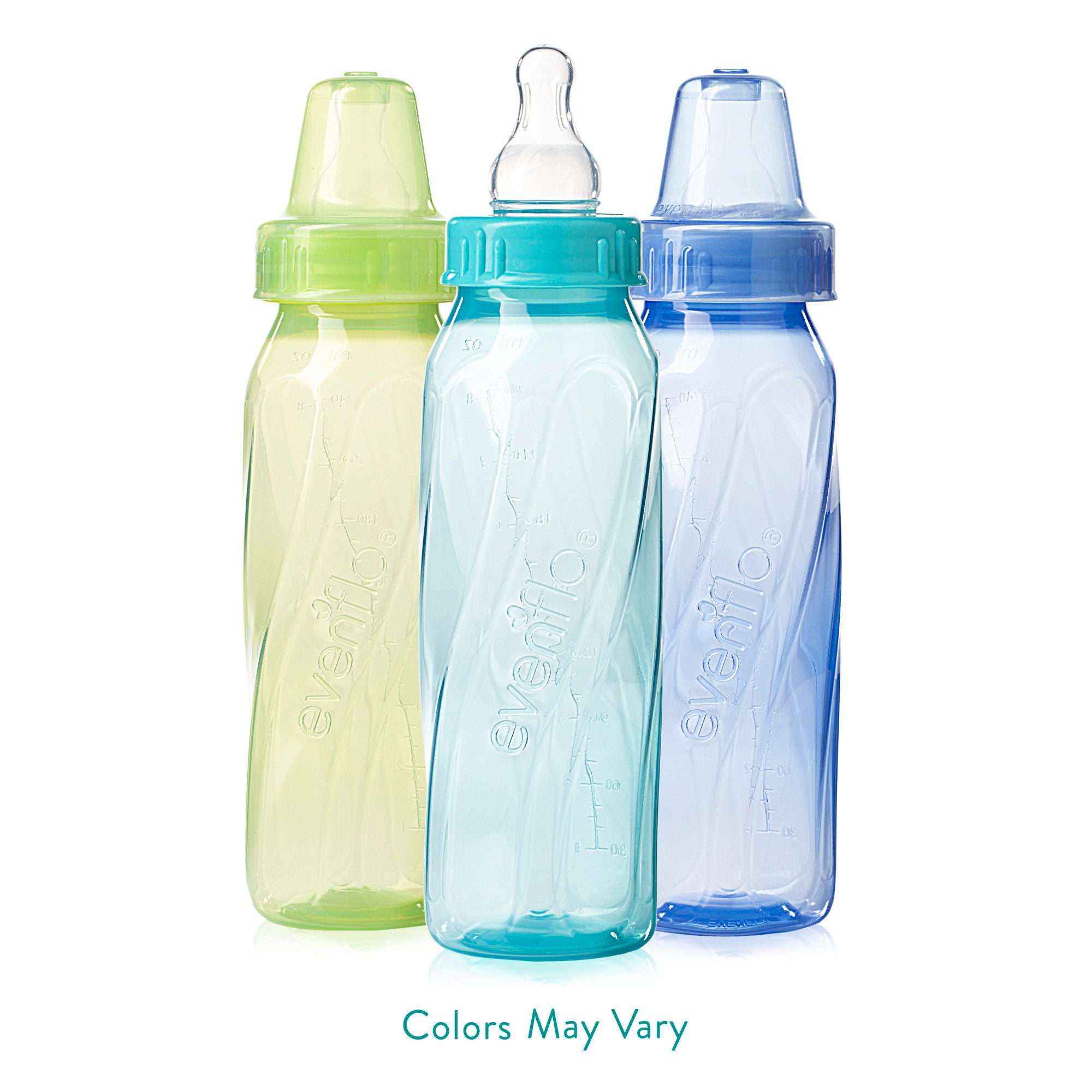 Midway Importing Inc - 1113511C Baby Bottle Evenflo Classic 8 oz. Polypropylene Assorted Tinted Colors
