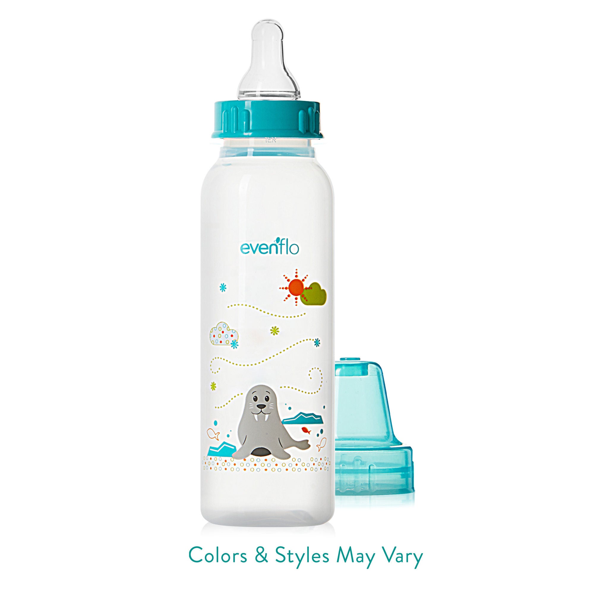 Midway Importing Inc - 1338111 Baby Bottle Evenflo Classic Prints 8 oz. Polypropylene Zoo Animal Prints