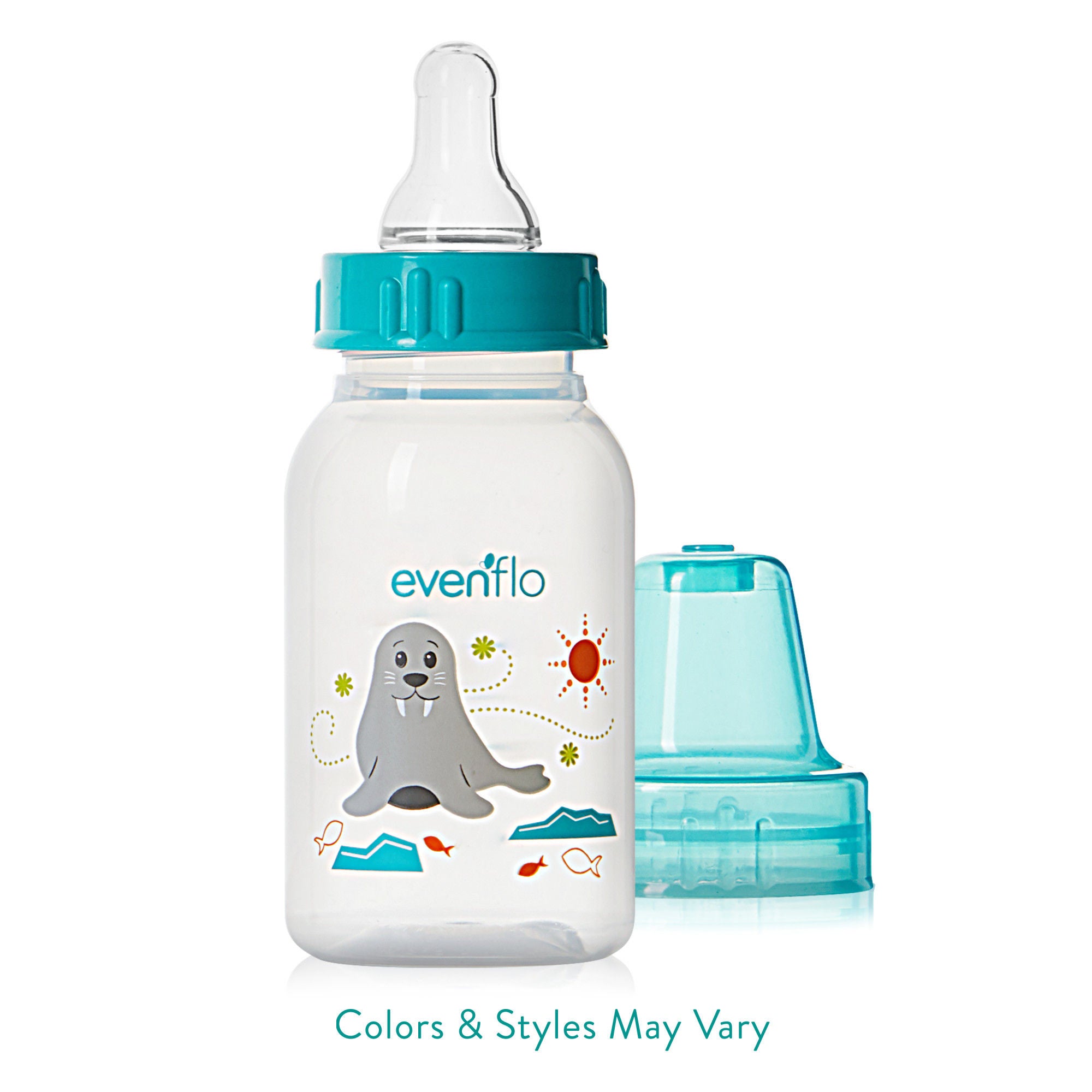 Midway Importing Inc - 1334111 Baby Bottle Evenflo Classic Prints 4 oz. Polypropylene Zoo Animal Prints