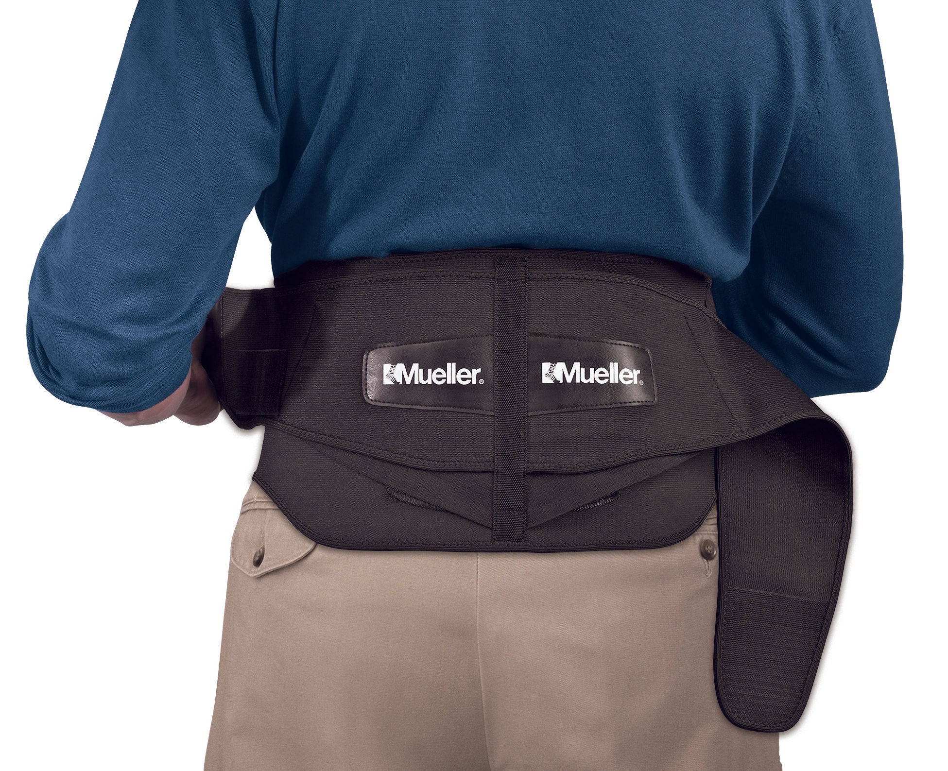 Mueller Sports Medicine - 64179 Back Brace Mueller® Extended Size Hook and Loop Strap Closure 50 to 70 Inch Waist Circumference 9 Inch Height Adult