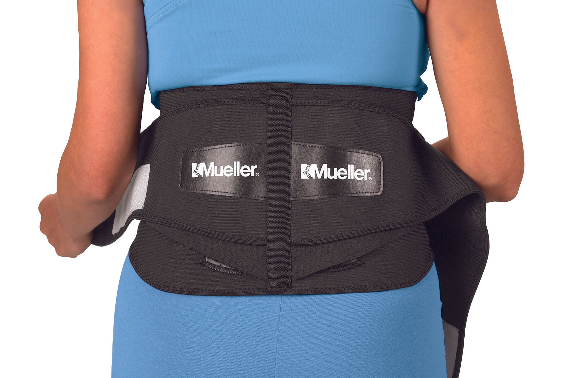 Mueller Sports Medicine - 64179 Back Brace Mueller® Extended Size Hook and Loop Strap Closure 50 to 70 Inch Waist Circumference 9 Inch Height Adult