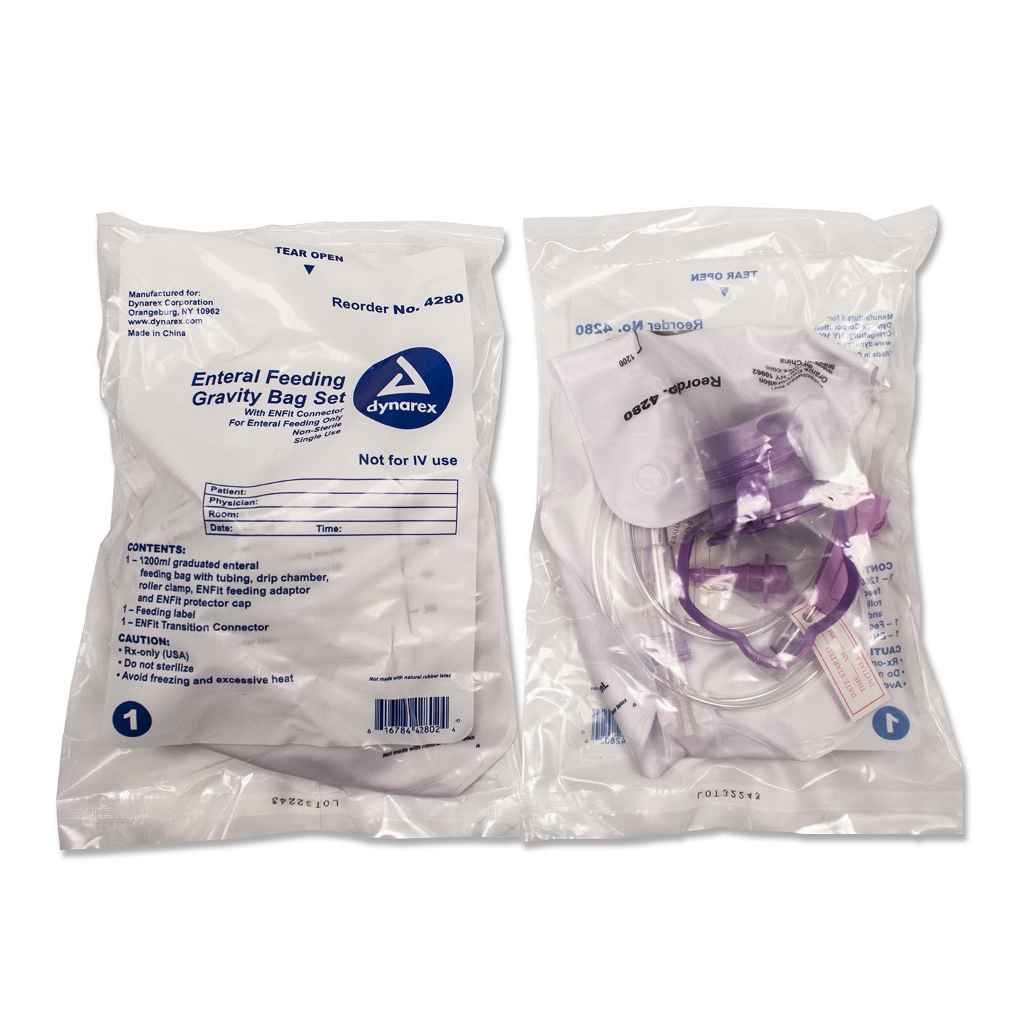 Dynarex Gravity Feeding Bag Set with ENFit Connector 4280 by Dynarex