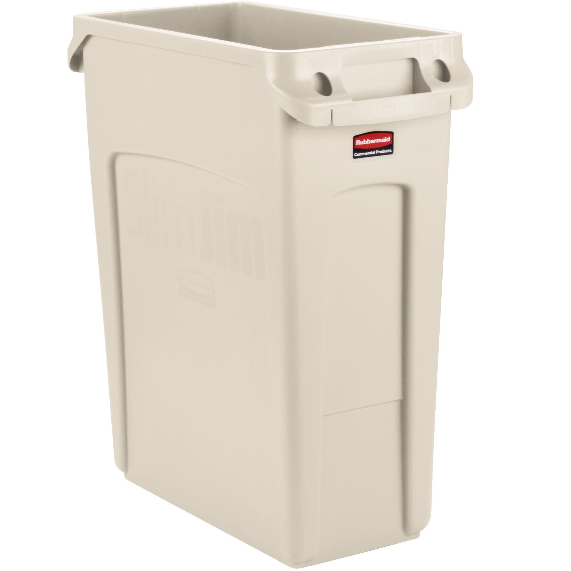 RJ Schinner Co - 1971259 Trash Can Rubbermaid® Slim Jim® 64 Quart / 16 gal. Beige Plastic Rectangular