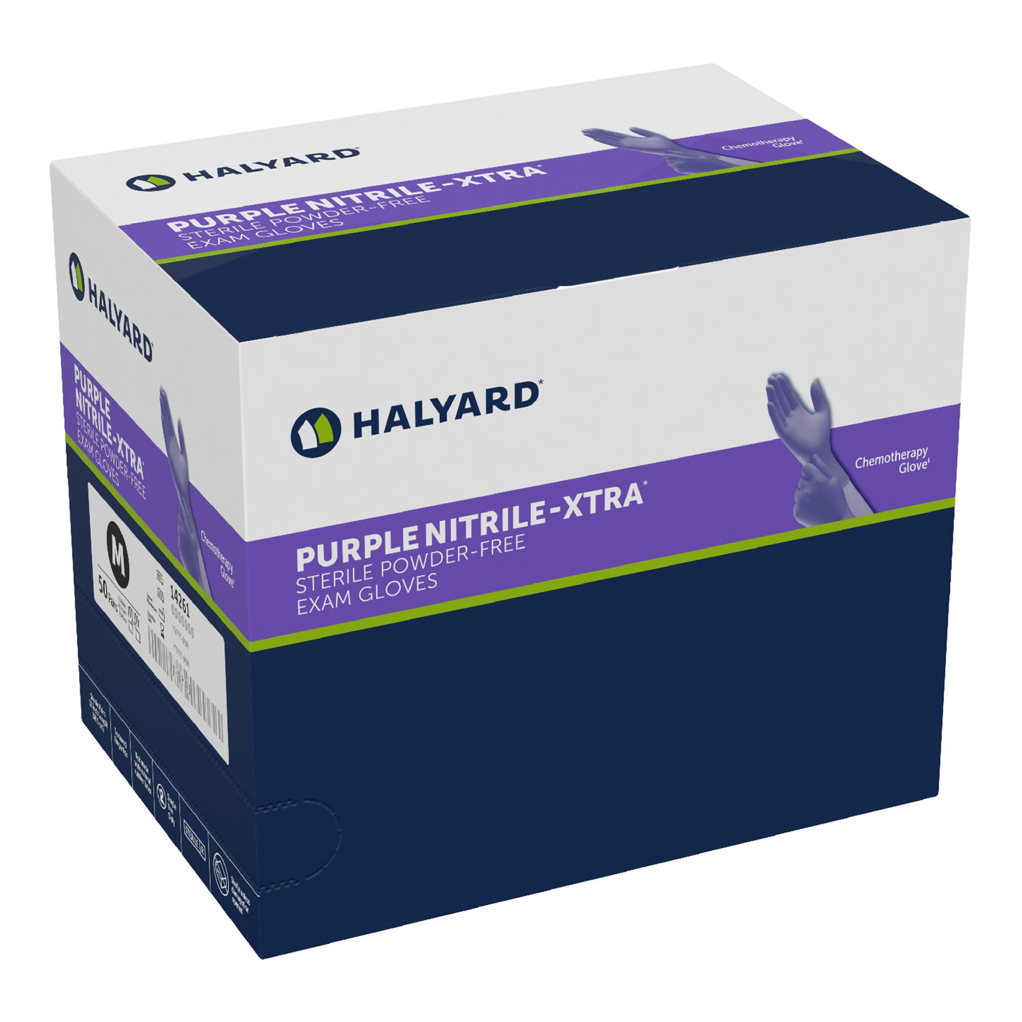 O&M Halyard Inc - 14261 Purple Nitrile-Xtra™ Extended Cuff Length Exam Glove