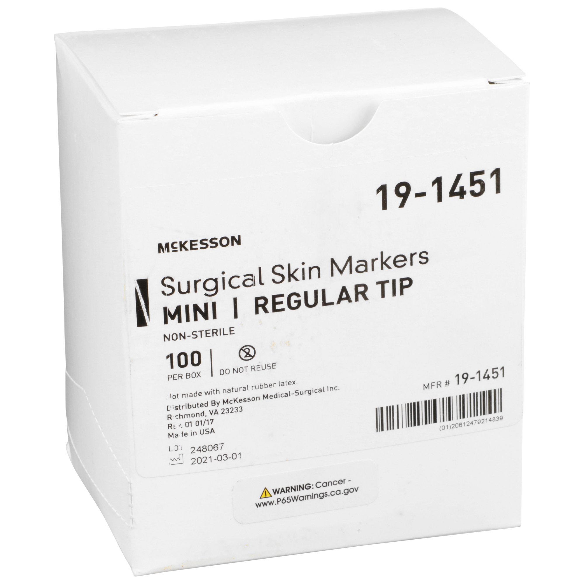 McKesson Brand 19-1451 - McKesson Skin Marker, Prep-Resistant Gentian Violet Ink, Regular Tip, Mini Size - 1/Each, 100/Box