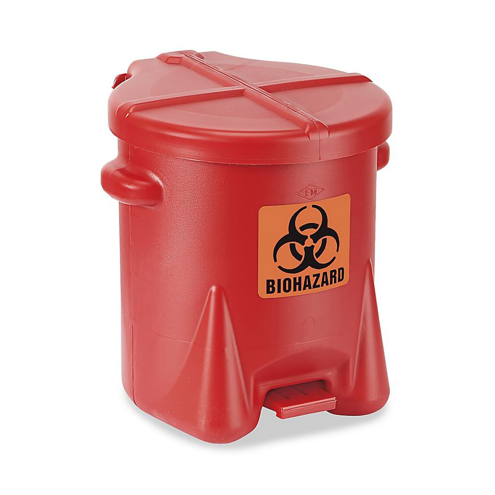 Uline H-5191 - Uline® Biohazard Waste Trash Can, Red, 6-gallon Capacity, Step-on Foot Pedal - 1/Each