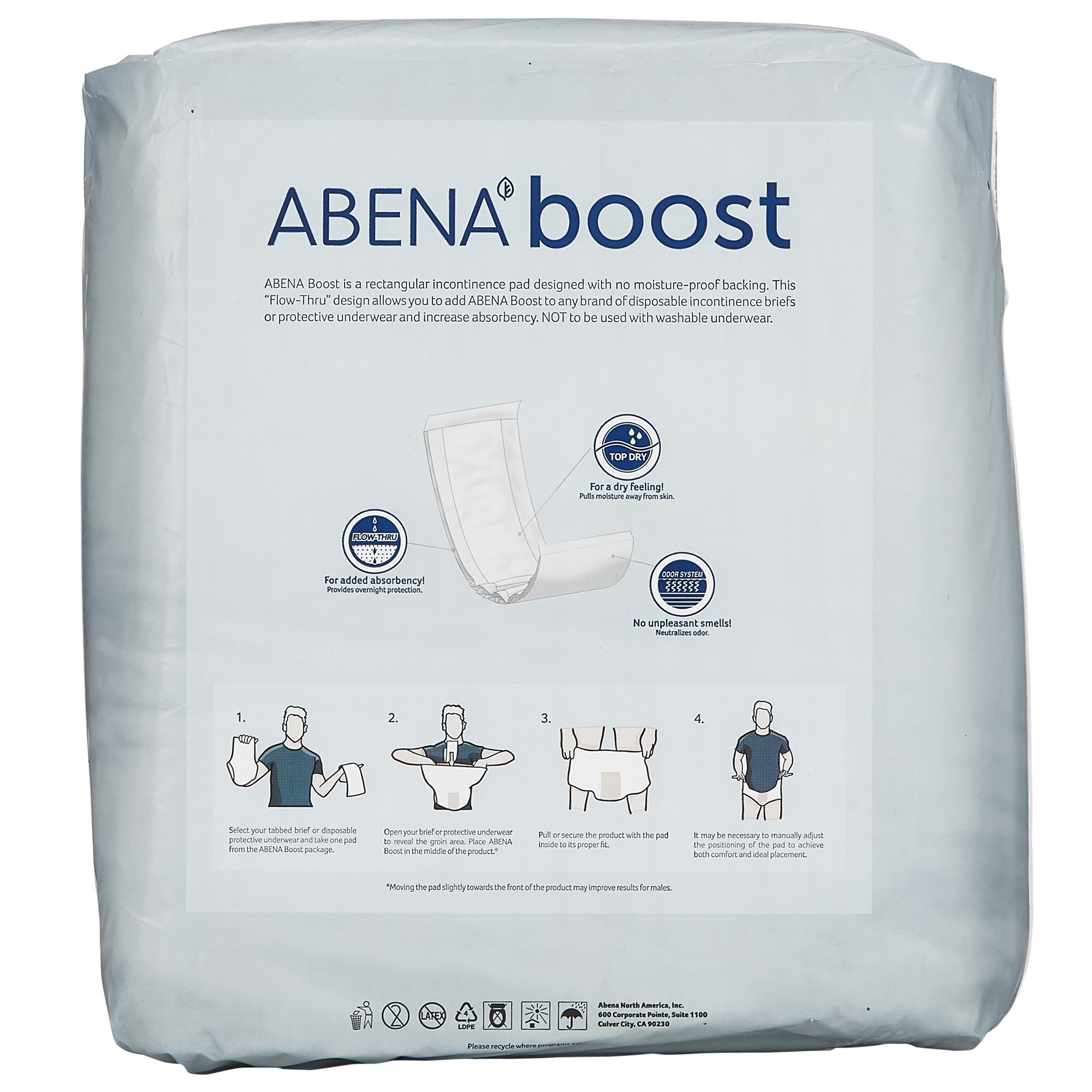 Abena North America 1000017213 - Abena® Boost Maxi Incontinence Booster Pad, 6¼ x 24 Inch - 20/Bag, 120/Case