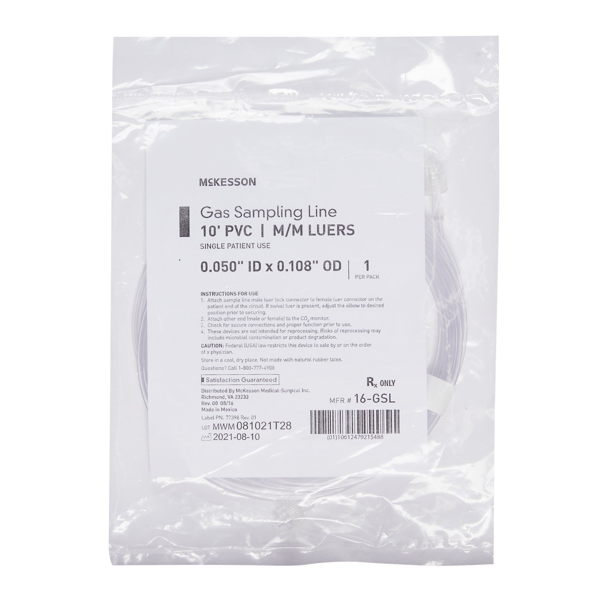 McKesson Brand 16-GSL - McKesson Gas Sampling Line - 1/Each, 50/Case