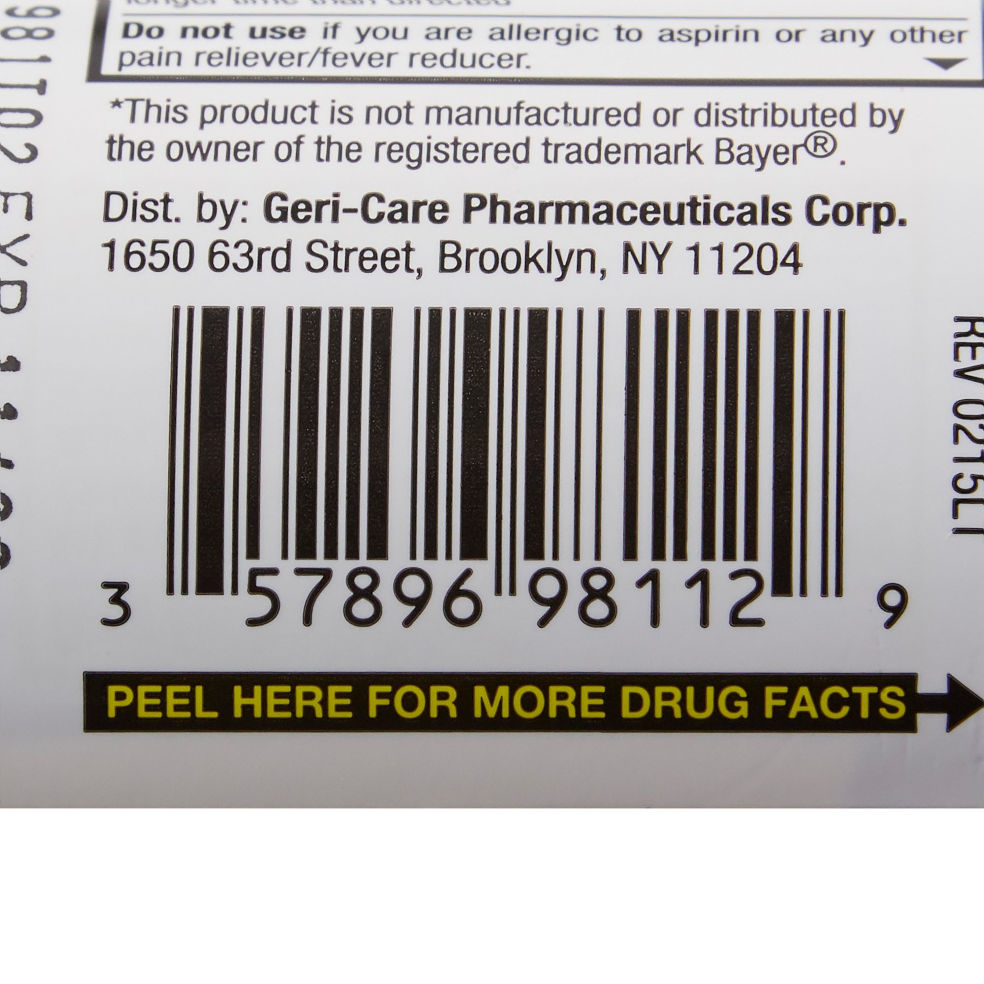 Geri-Care 981-12-HST - Health Star® Low-Dose Aspirin - 1/Bottle, 12/Case
