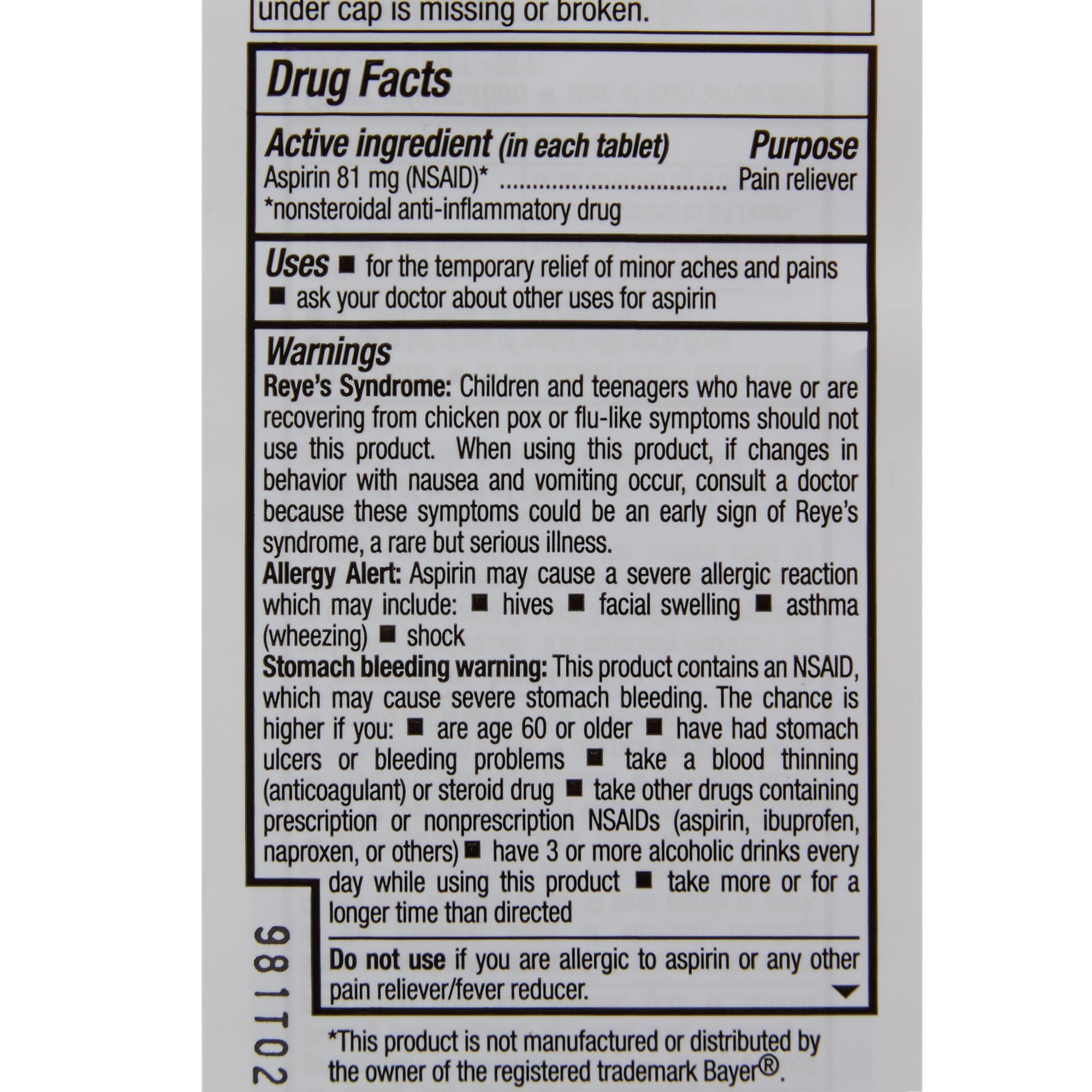 Geri-Care 981-12-HST - Health Star® Low-Dose Aspirin - 1/Bottle, 12/Case