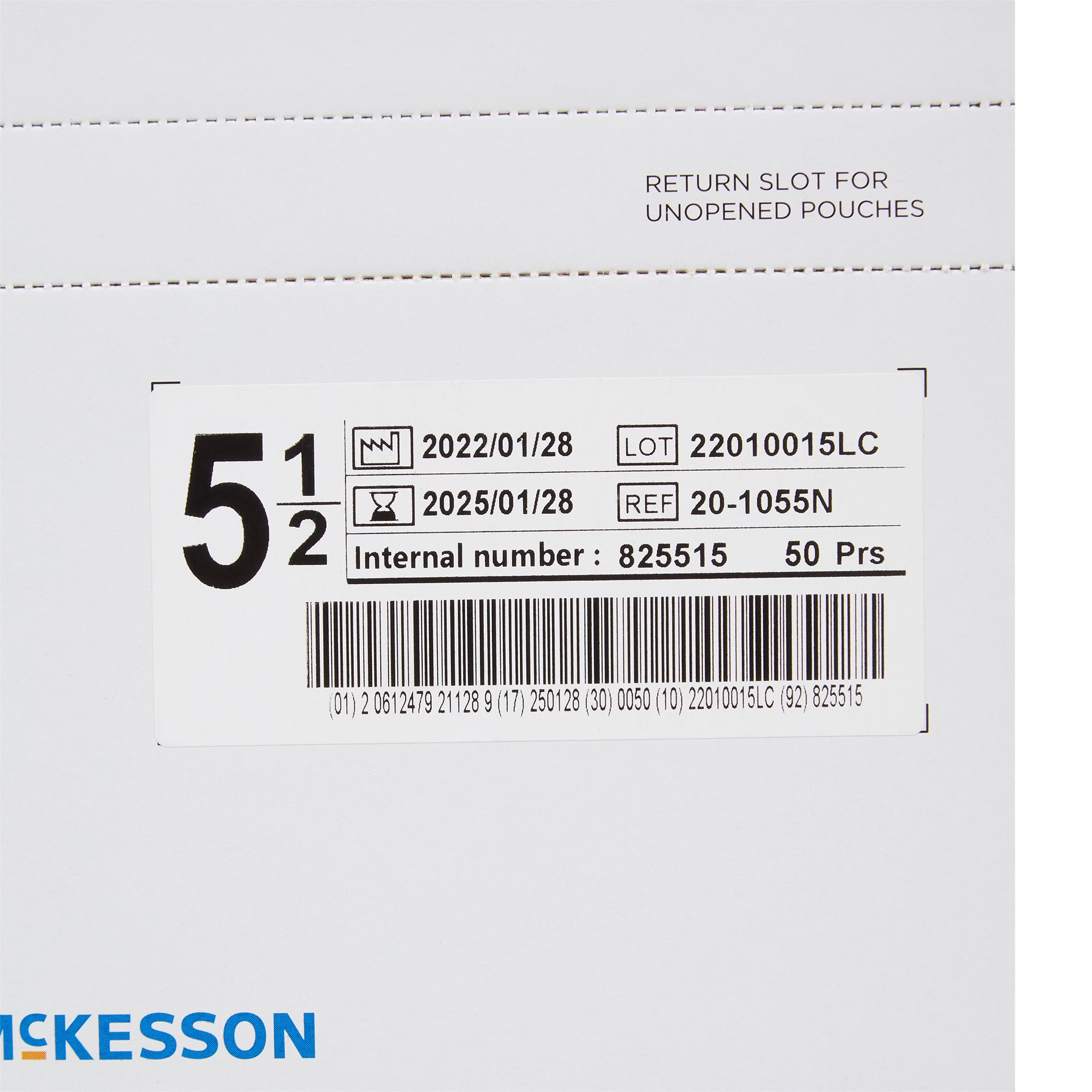 McKesson Brand 20-1055N - McKesson Perry® Performance Plus Surgical Glove, Size 5.5, Cream - 1/Pair, 50/Box, 200/Case