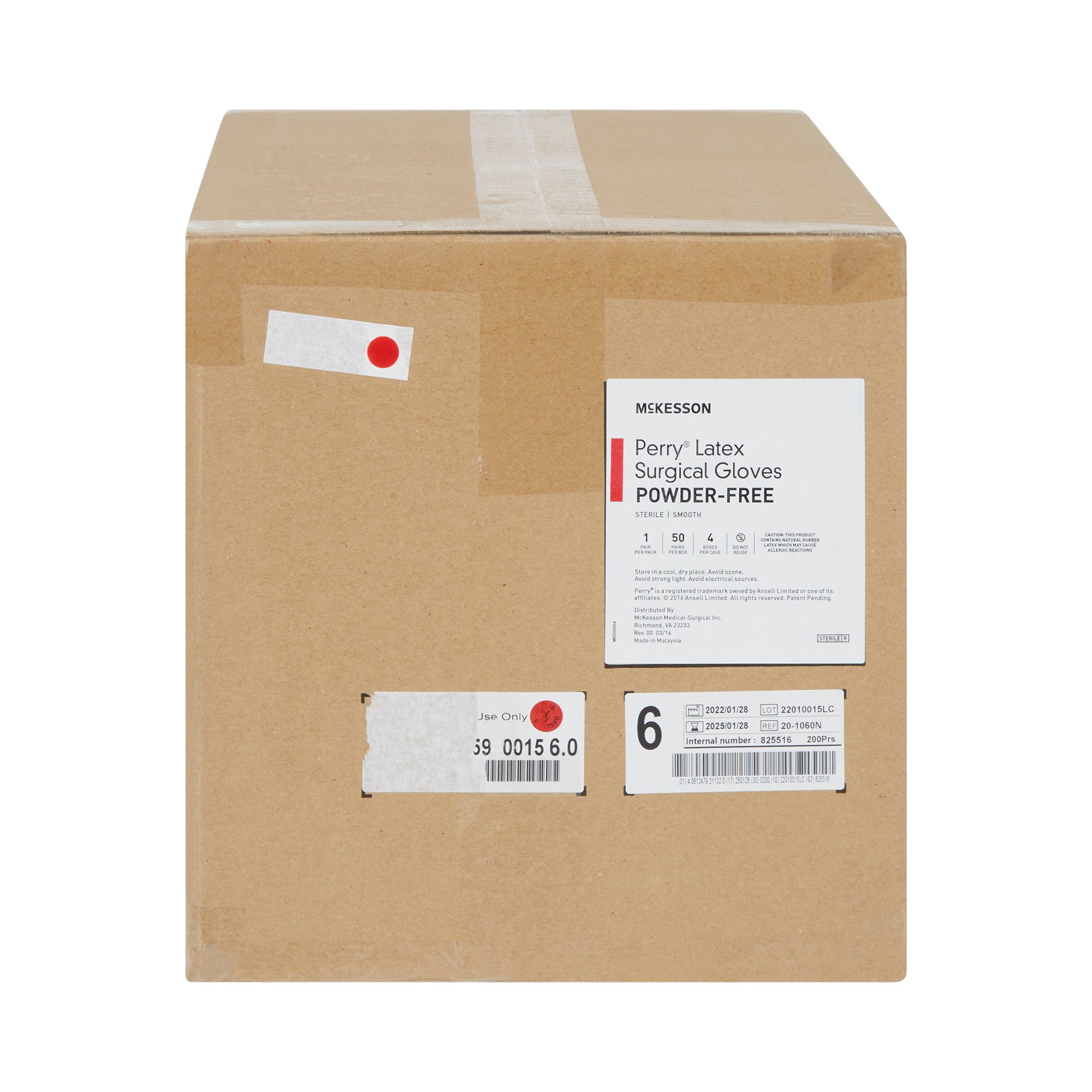 McKesson Brand 20-1060N - McKesson Perry® Performance Plus Surgical Glove, Size 6, Cream - 50/Box, 200/Case