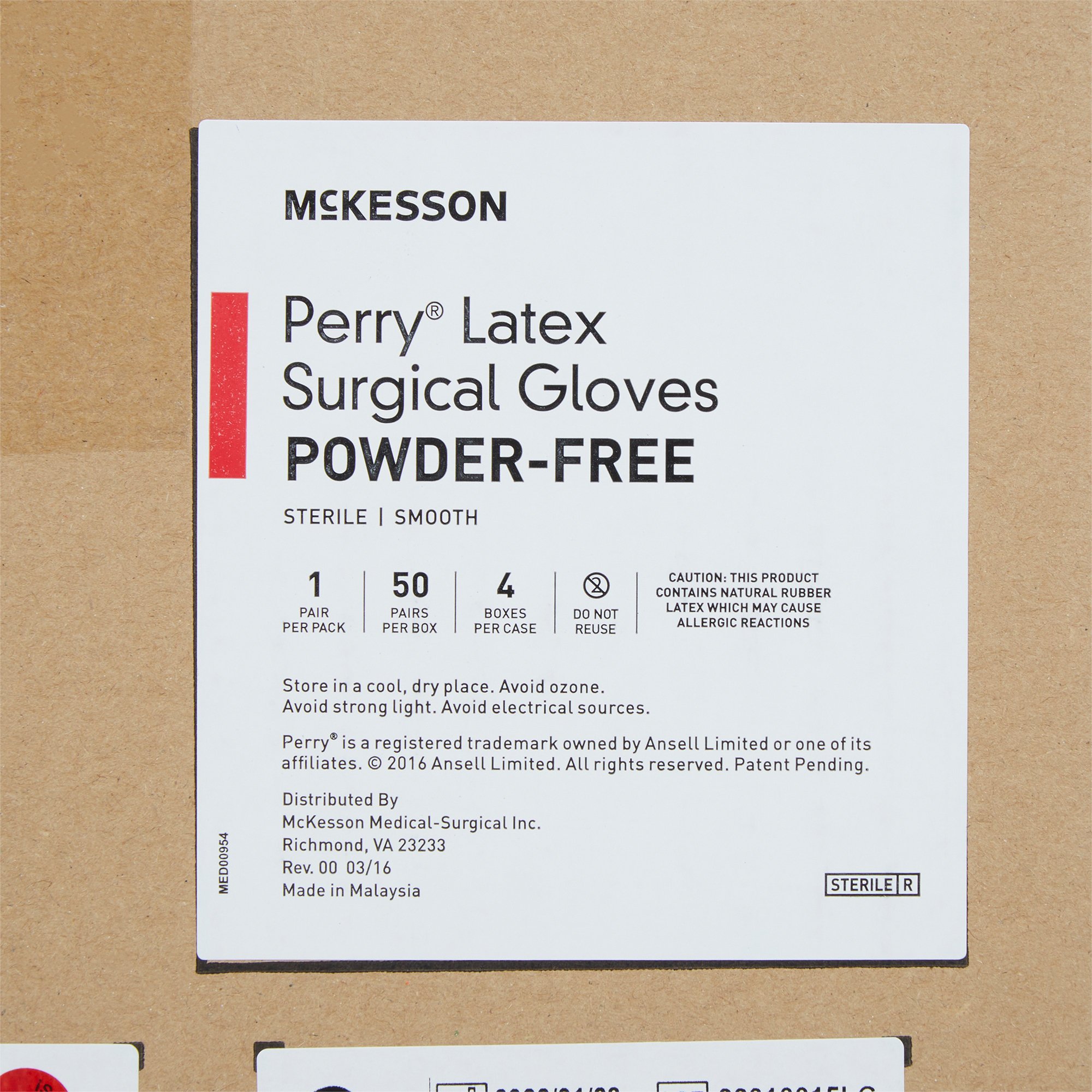 McKesson Brand 20-1060N - McKesson Perry® Performance Plus Surgical Glove, Size 6, Cream - 50/Box, 200/Case