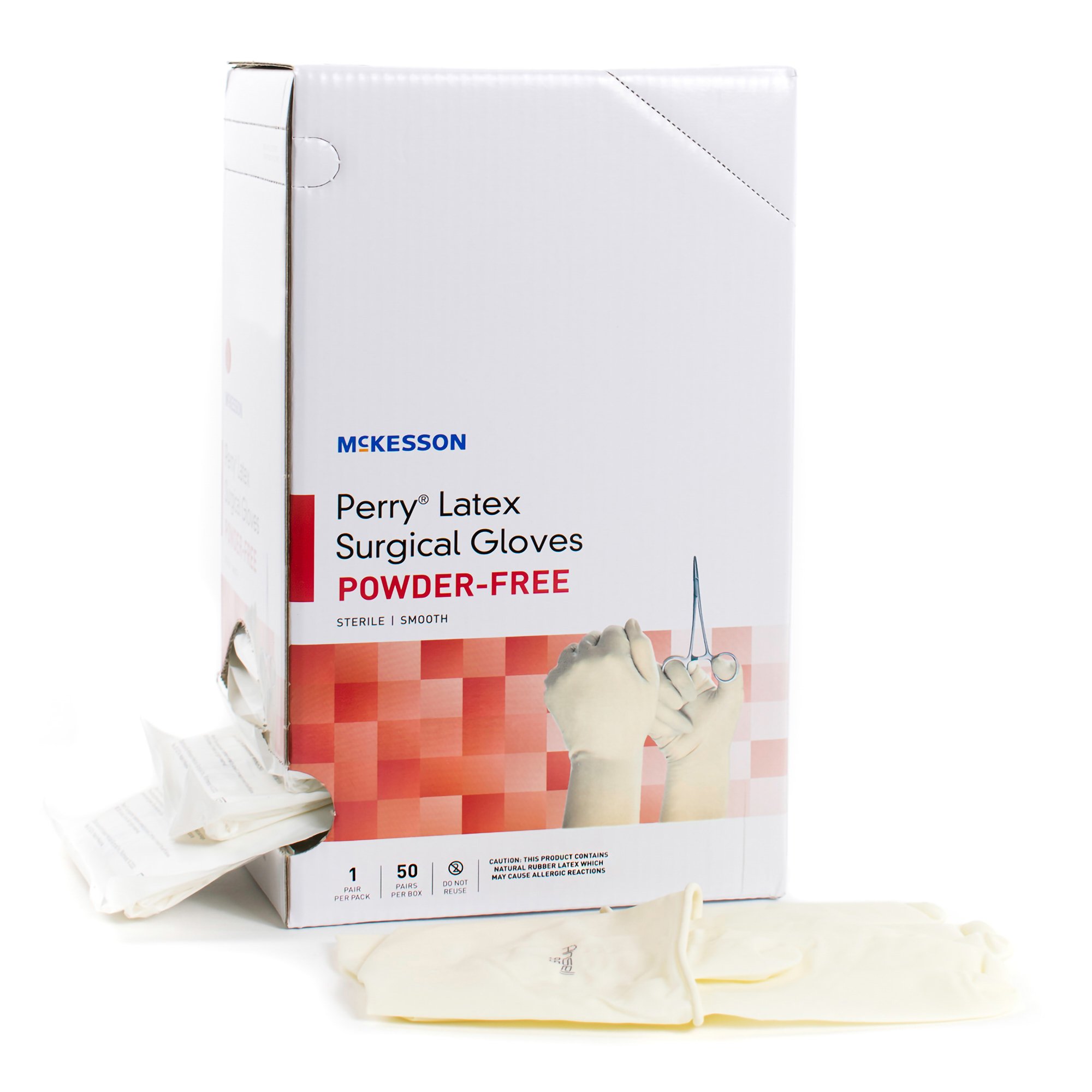 McKesson Brand 20-1065N - McKesson Perry® Performance Plus Surgical Glove, Size 6.5, Cream - 1/Pair, 50/Box, 200/Case