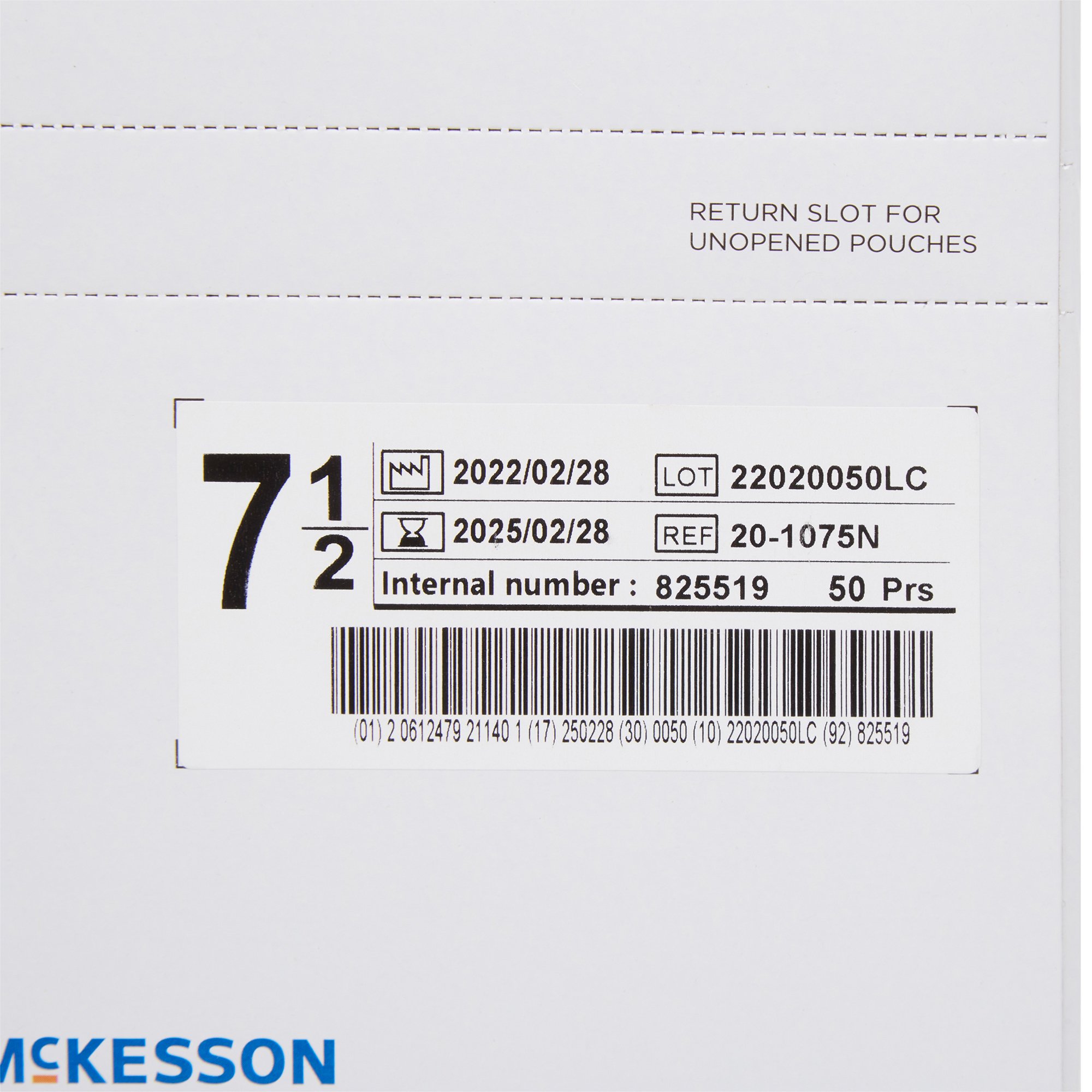 McKesson Brand 20-1075N - McKesson Perry® Performance Plus Surgical Glove, Size 7.5, Cream - 1/Pair, 50/Box, 200/Case