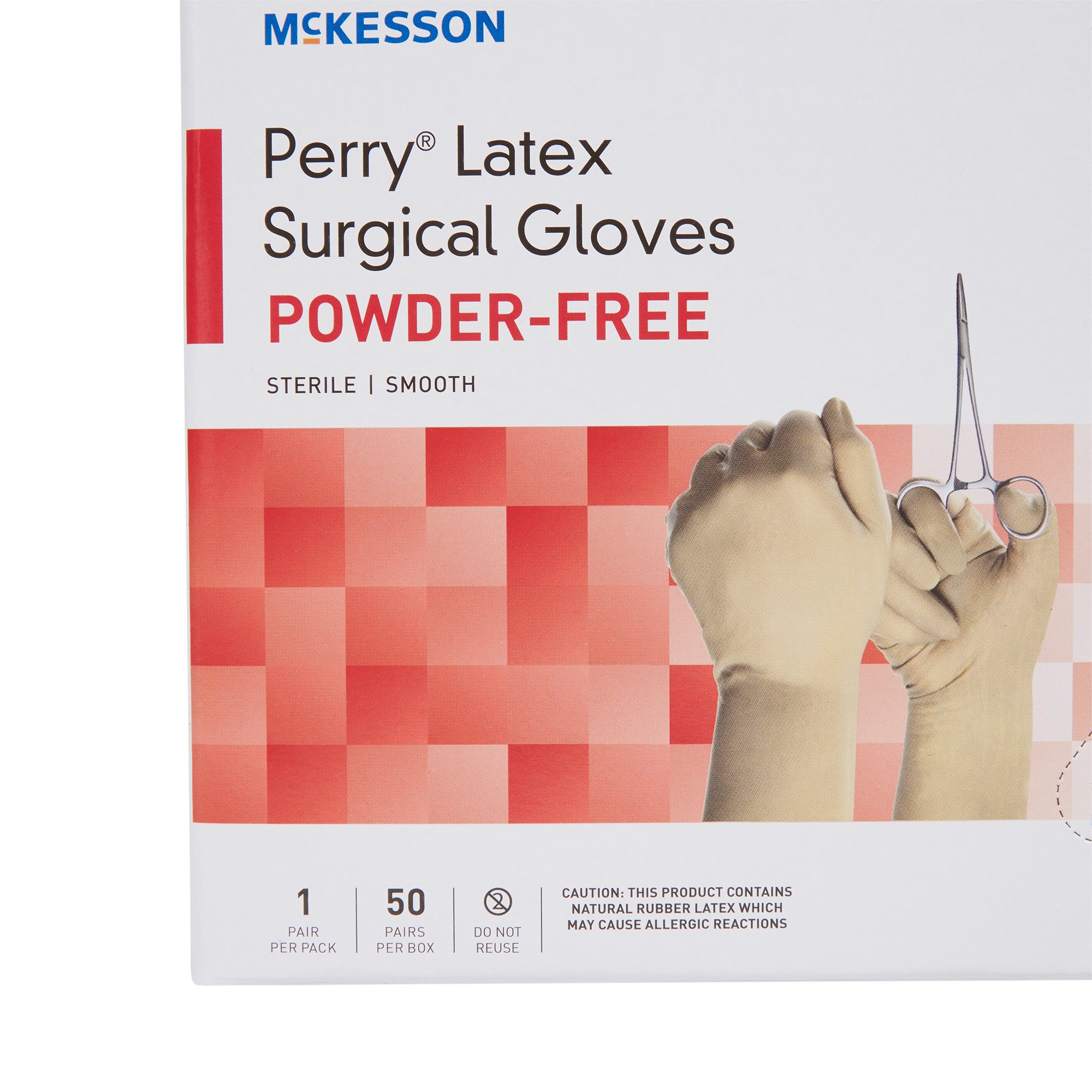 McKesson Brand 20-1075N - McKesson Perry® Performance Plus Surgical Glove, Size 7.5, Cream - 1/Pair, 50/Box, 200/Case