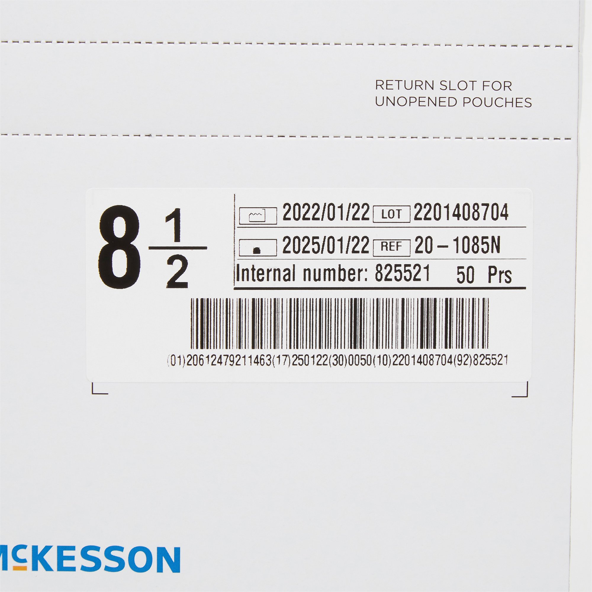 McKesson Brand 20-1085N - McKesson Perry® Performance Plus Surgical Glove, Size 8.5, Cream - 1/Pair, 50/Box, 200/Case
