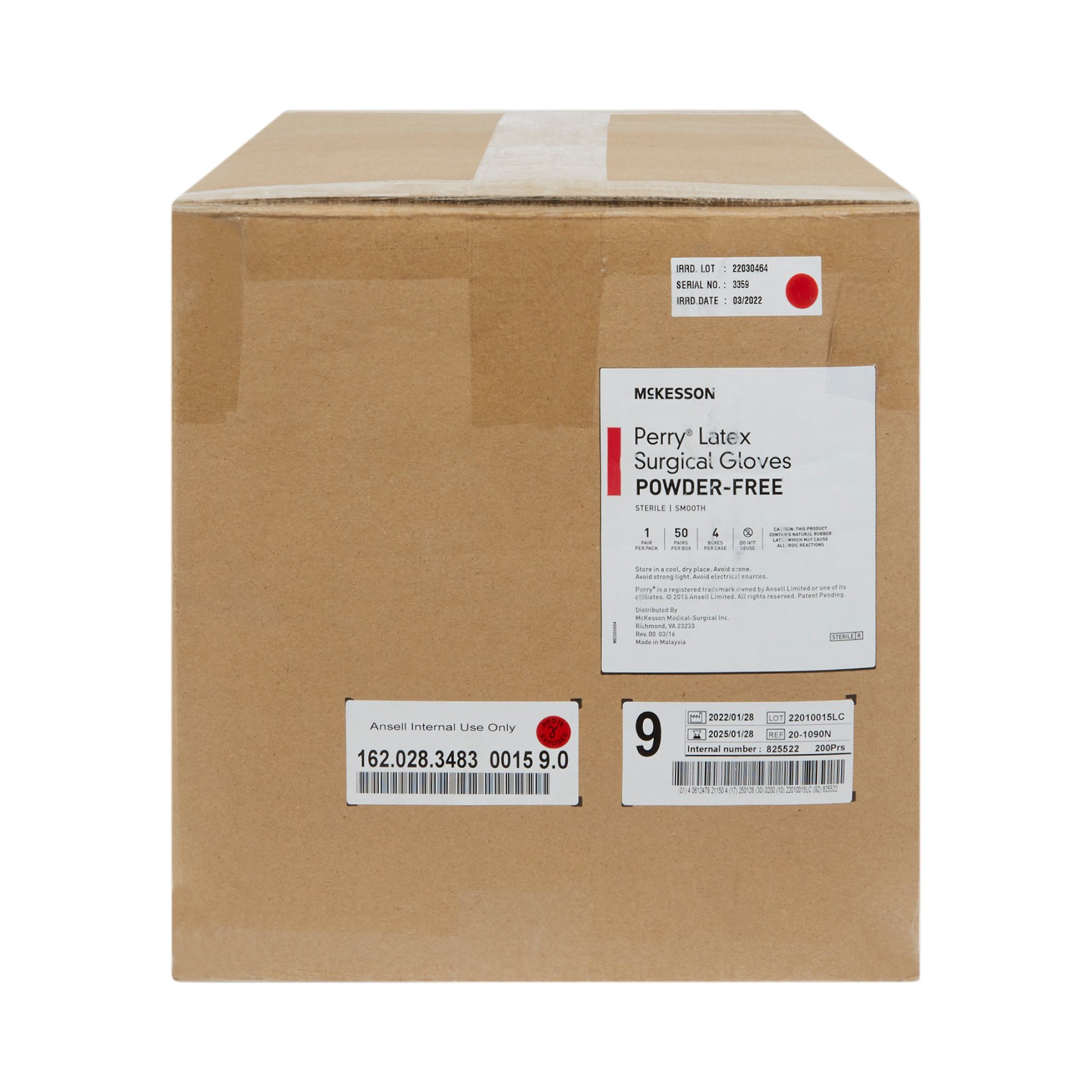 McKesson Brand 20-1090N - McKesson Perry® Performance Plus Surgical Glove, Size 9, Cream - 50/Box, 200/Case