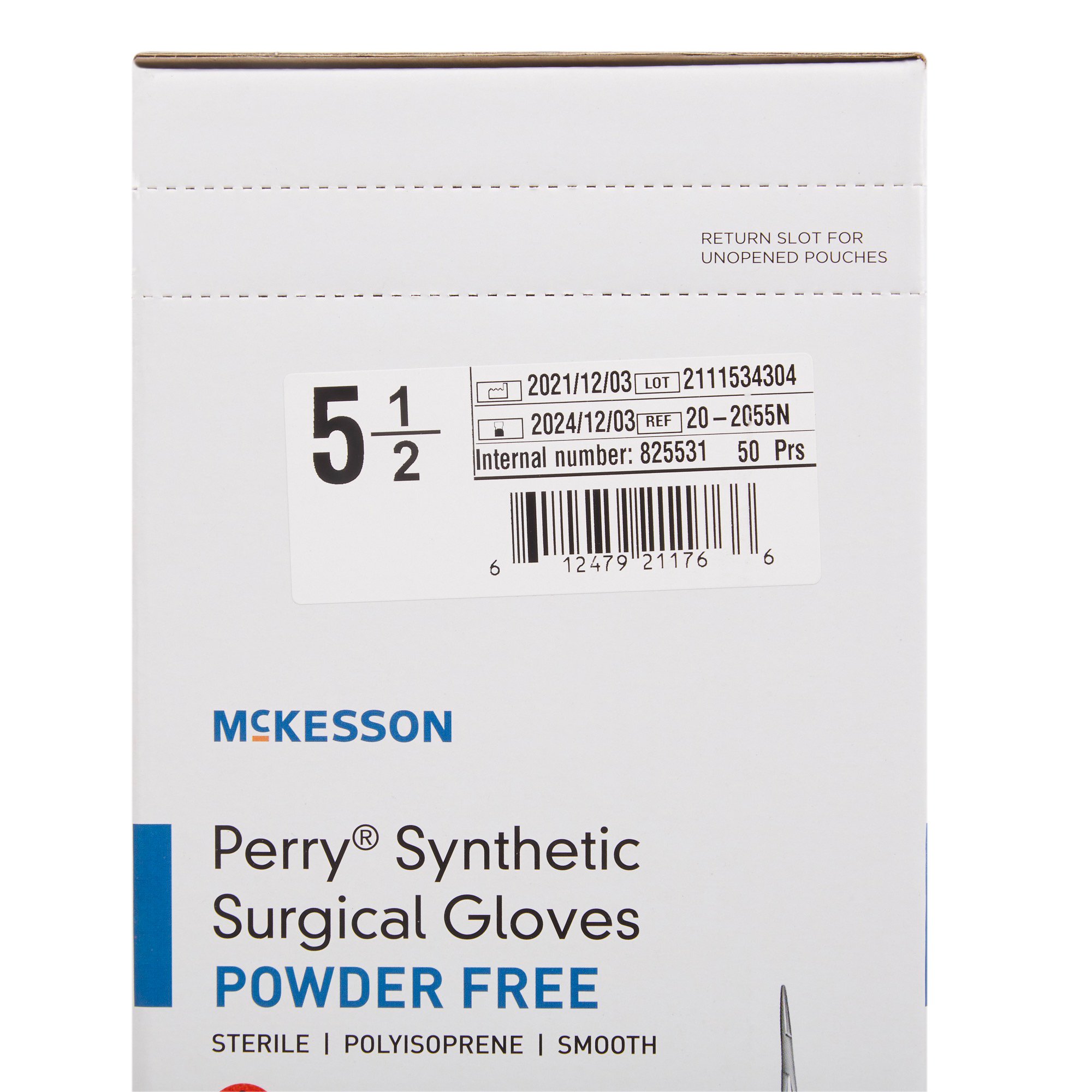 McKesson Brand 20-2055N - McKesson Perry® Performance Plus Polyisoprene Surgical Glove, Size 5.5, Green - 50/Box, 200/Case