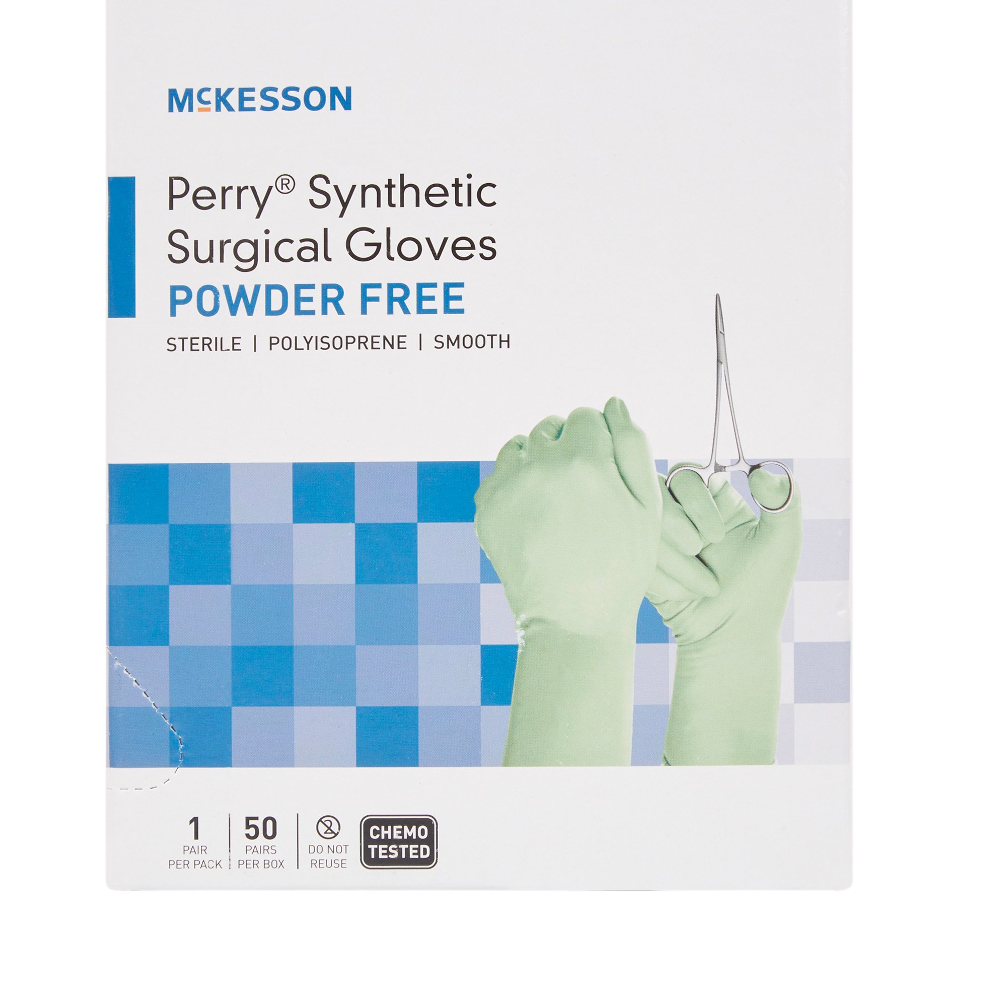 McKesson Brand 20-2055N - McKesson Perry® Performance Plus Polyisoprene Surgical Glove, Size 5.5, Green - 50/Box, 200/Case