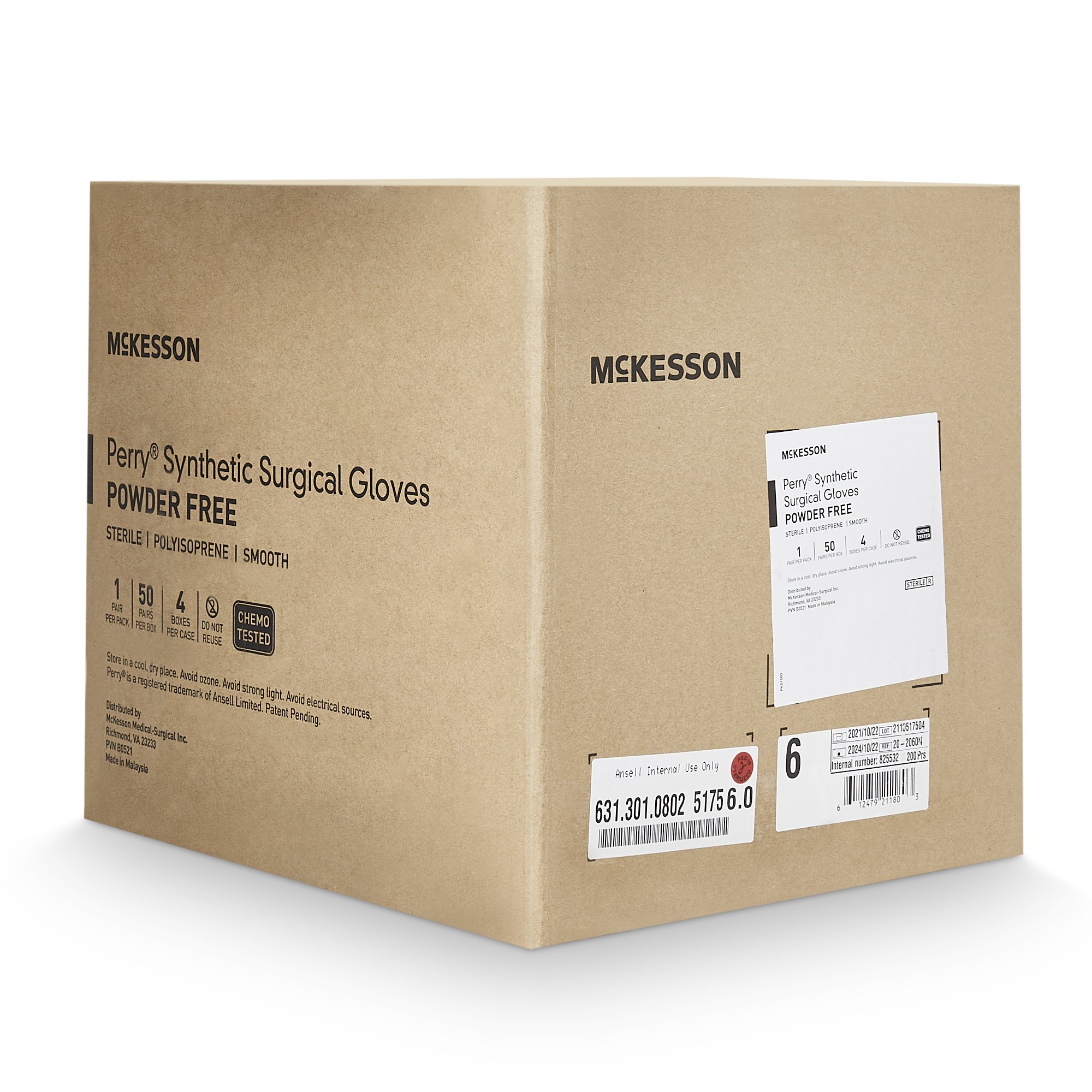 McKesson Brand 20-2060N - McKesson Perry® Performance Plus Polyisoprene Surgical Glove, Size 6, Green - 50/Box, 200/Case