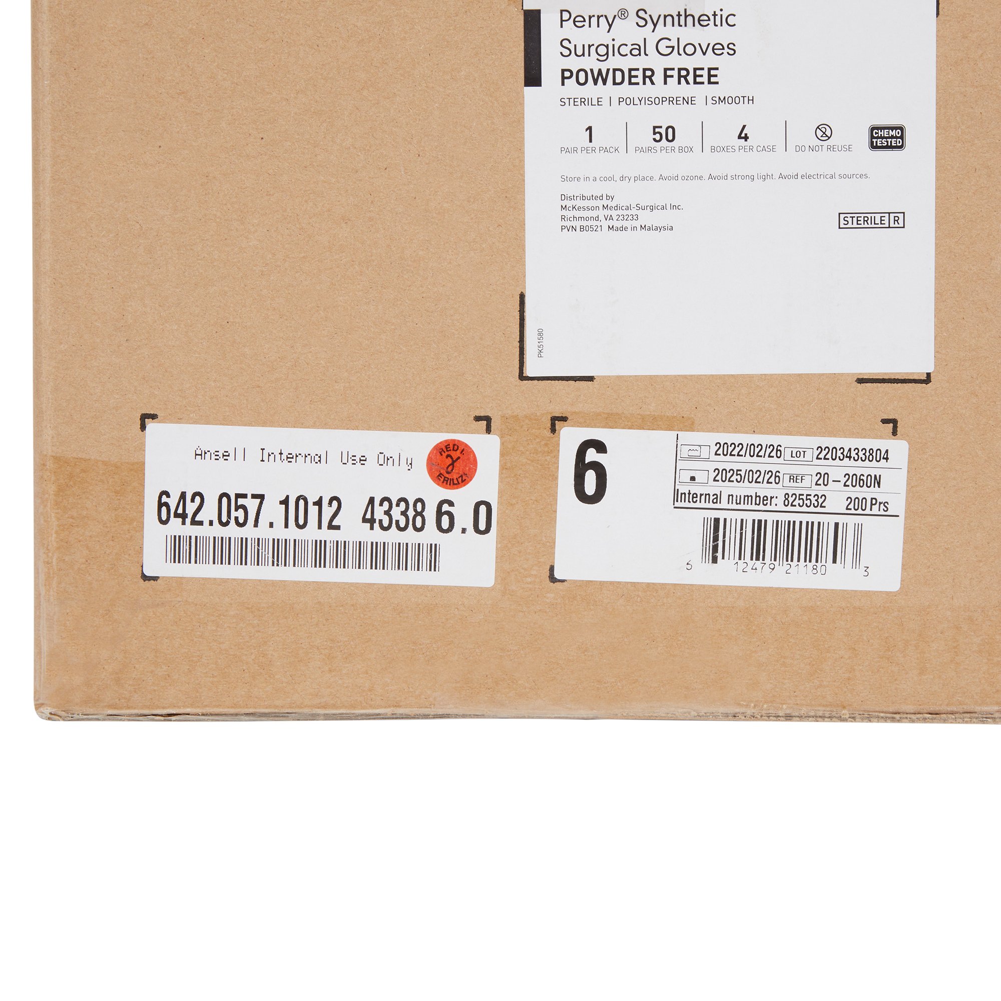 McKesson Brand 20-2060N - McKesson Perry® Performance Plus Polyisoprene Surgical Glove, Size 6, Green - 50/Box, 200/Case