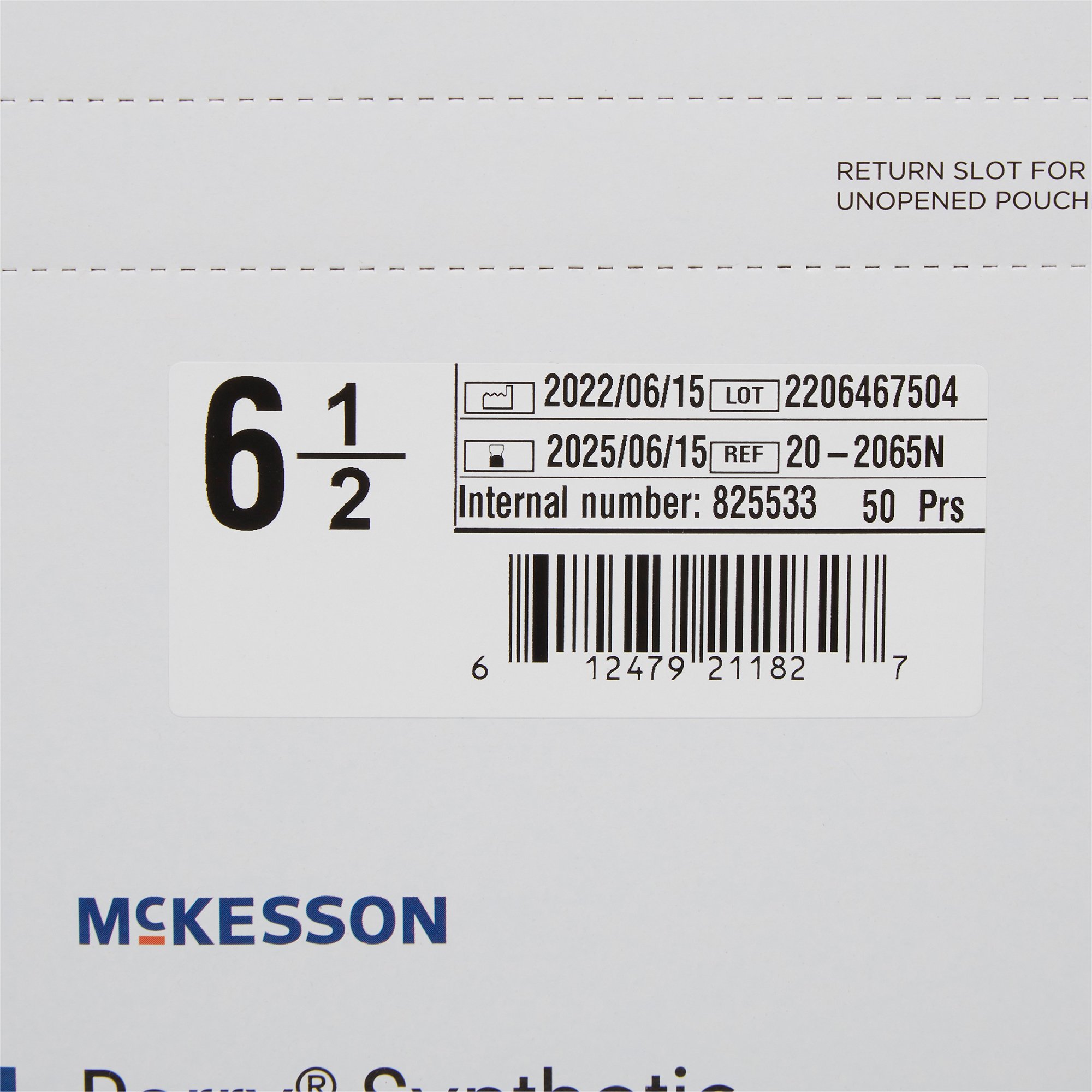 McKesson Brand 20-2065N - McKesson Perry® Performance Plus Polyisoprene Surgical Glove, Size 6.5, Green - 50/Box, 200/Case