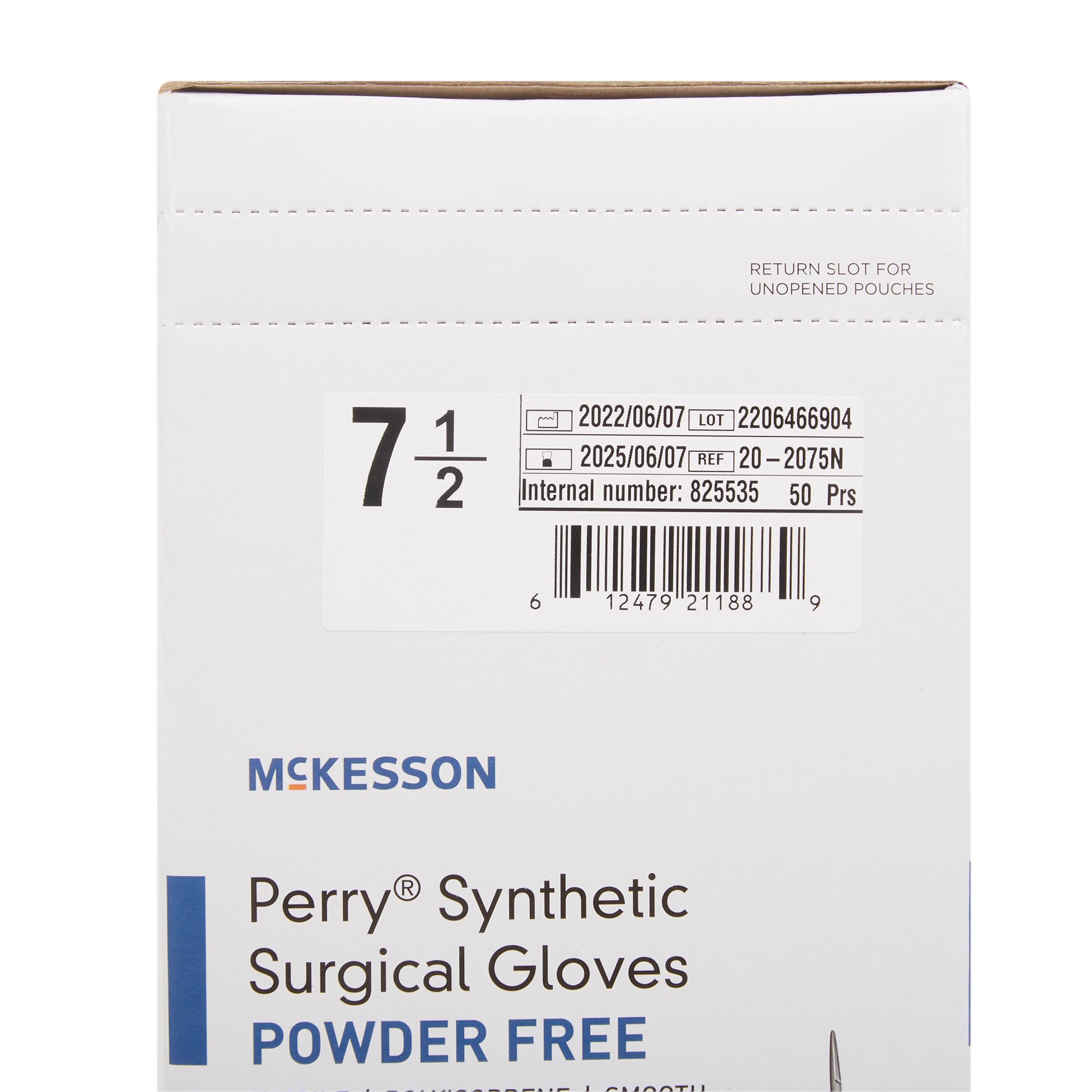 McKesson Brand 20-2075N - McKesson Perry® Performance Plus Polyisoprene Surgical Glove, Size 7.5, Green - 1/Pair, 50/Box, 200/Case