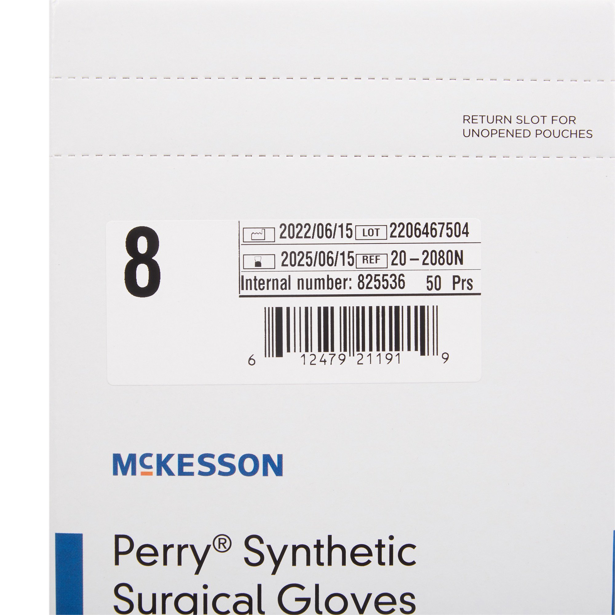 McKesson Brand 20-2080N - McKesson Perry® Performance Plus Polyisoprene Surgical Glove, Size 8, Green - 50/Box, 200/Case