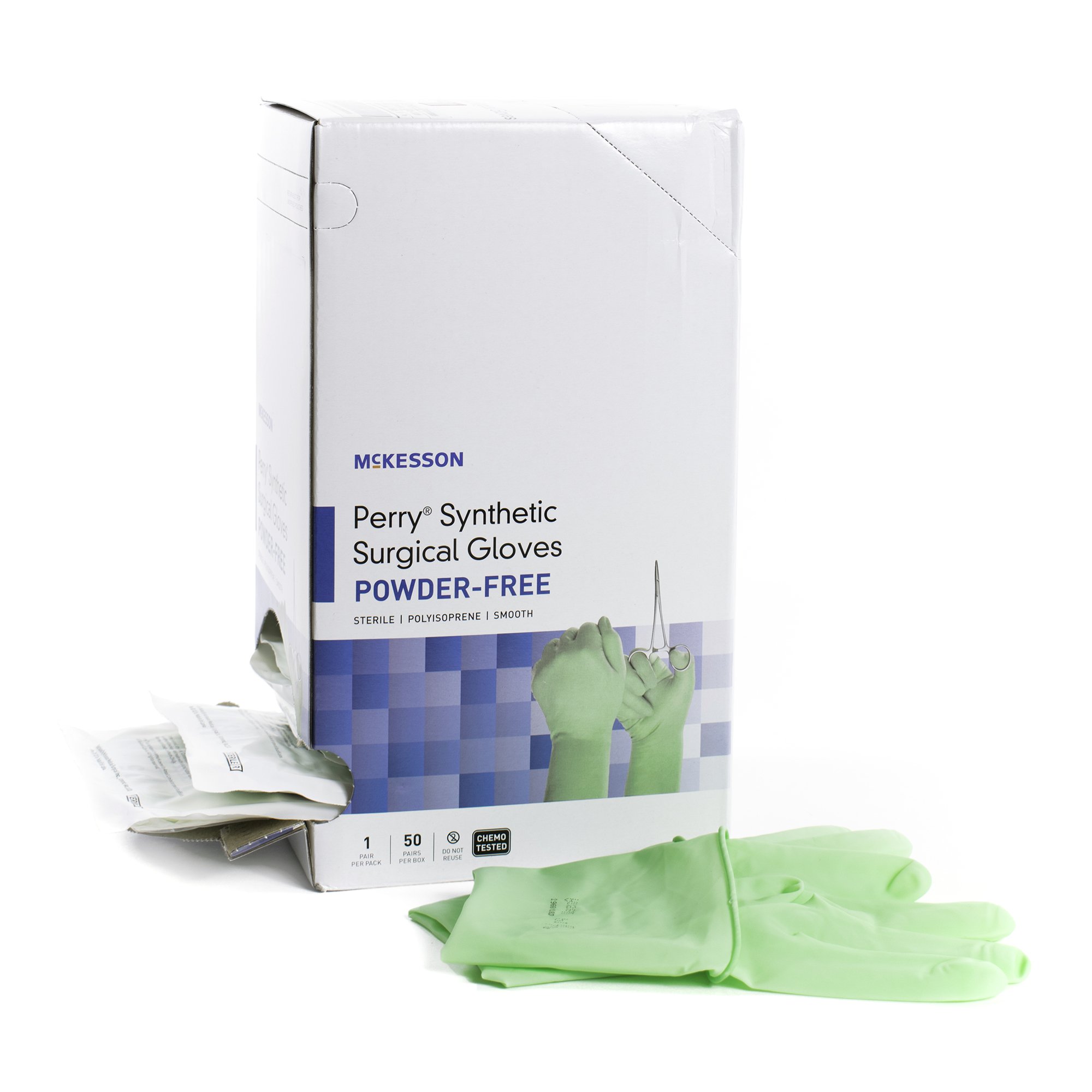 McKesson Brand 20-2090N - McKesson Perry® Performance Plus Polyisoprene Surgical Glove, Size 9, Green - 50/Box, 200/Case