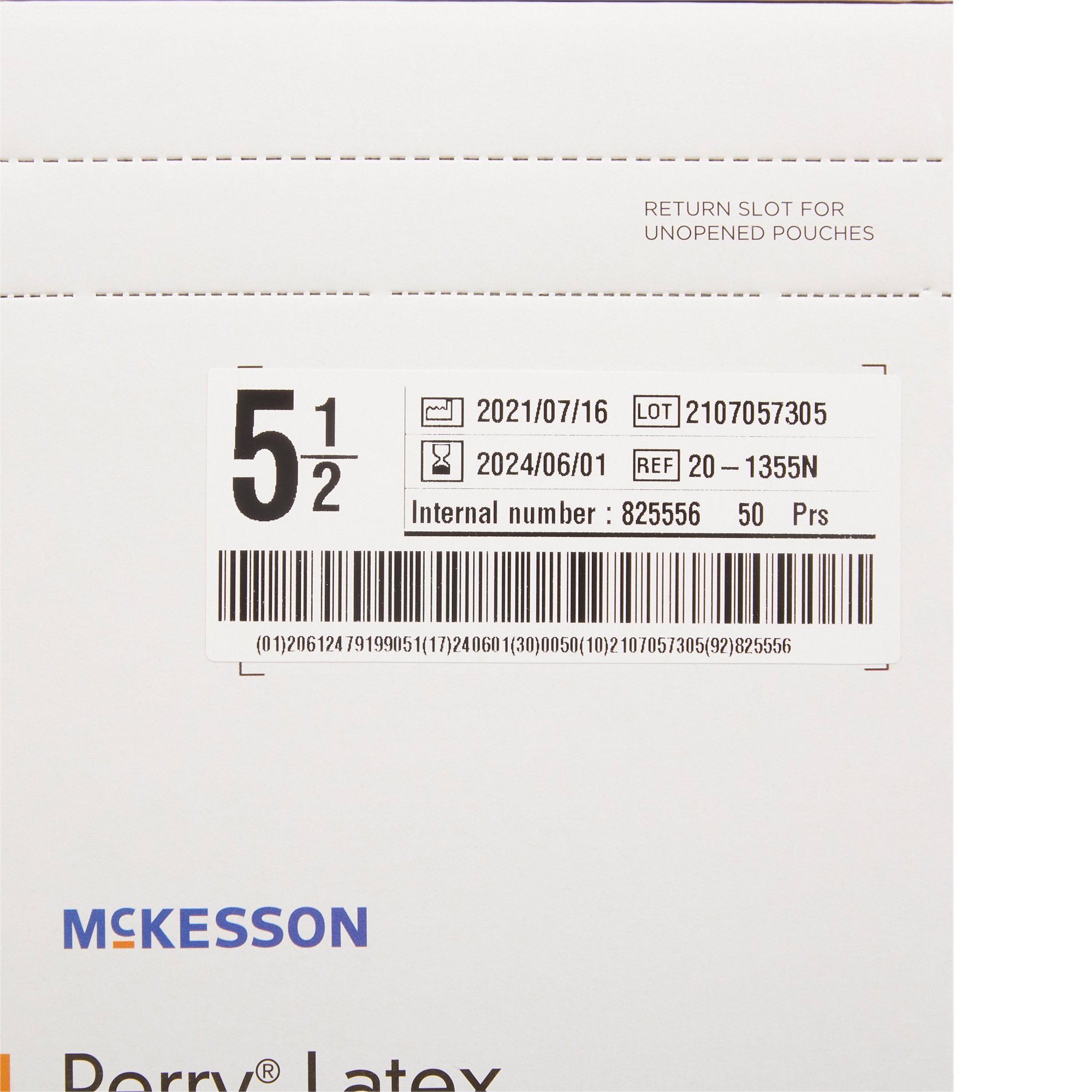 McKesson Brand 20-1355N - McKesson Perry® Latex Surgical Glove, Size 5.5, Brown - 50/Box, 200/Case